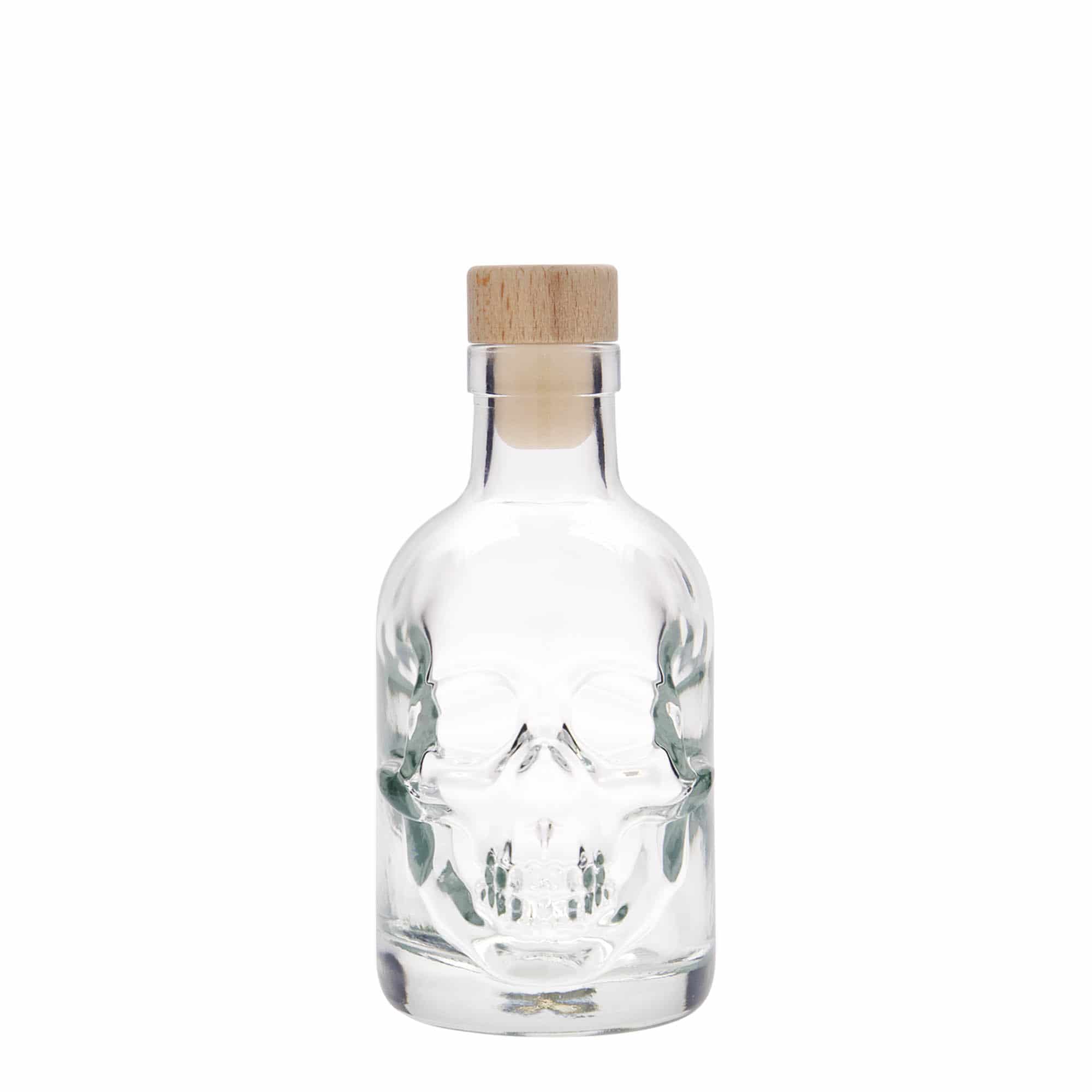 200 ml butelka szklana 'Czaszka', zamknięcie: korek