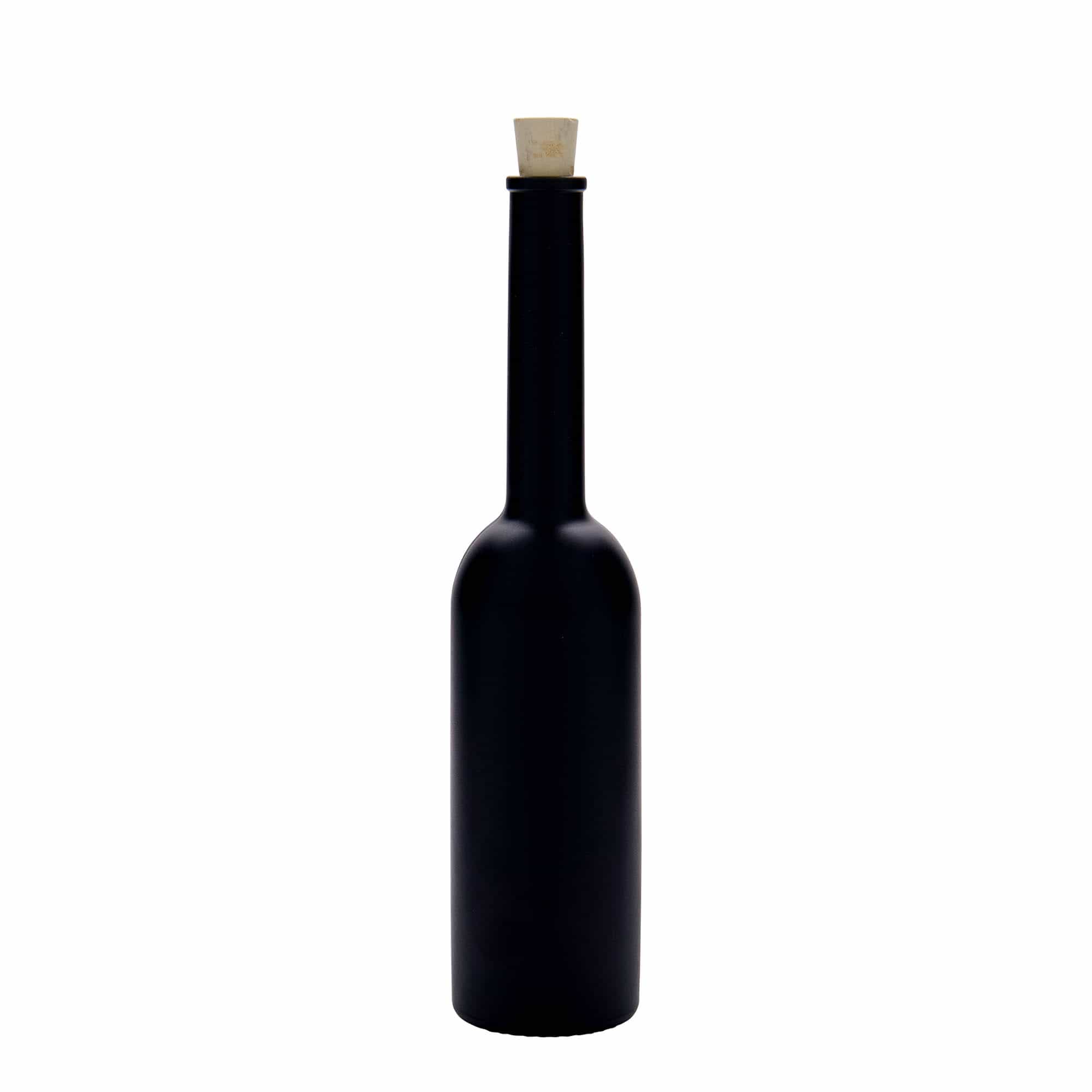 200 ml butelka szklana 'Opera', kolor czarny, zamknięcie: korek