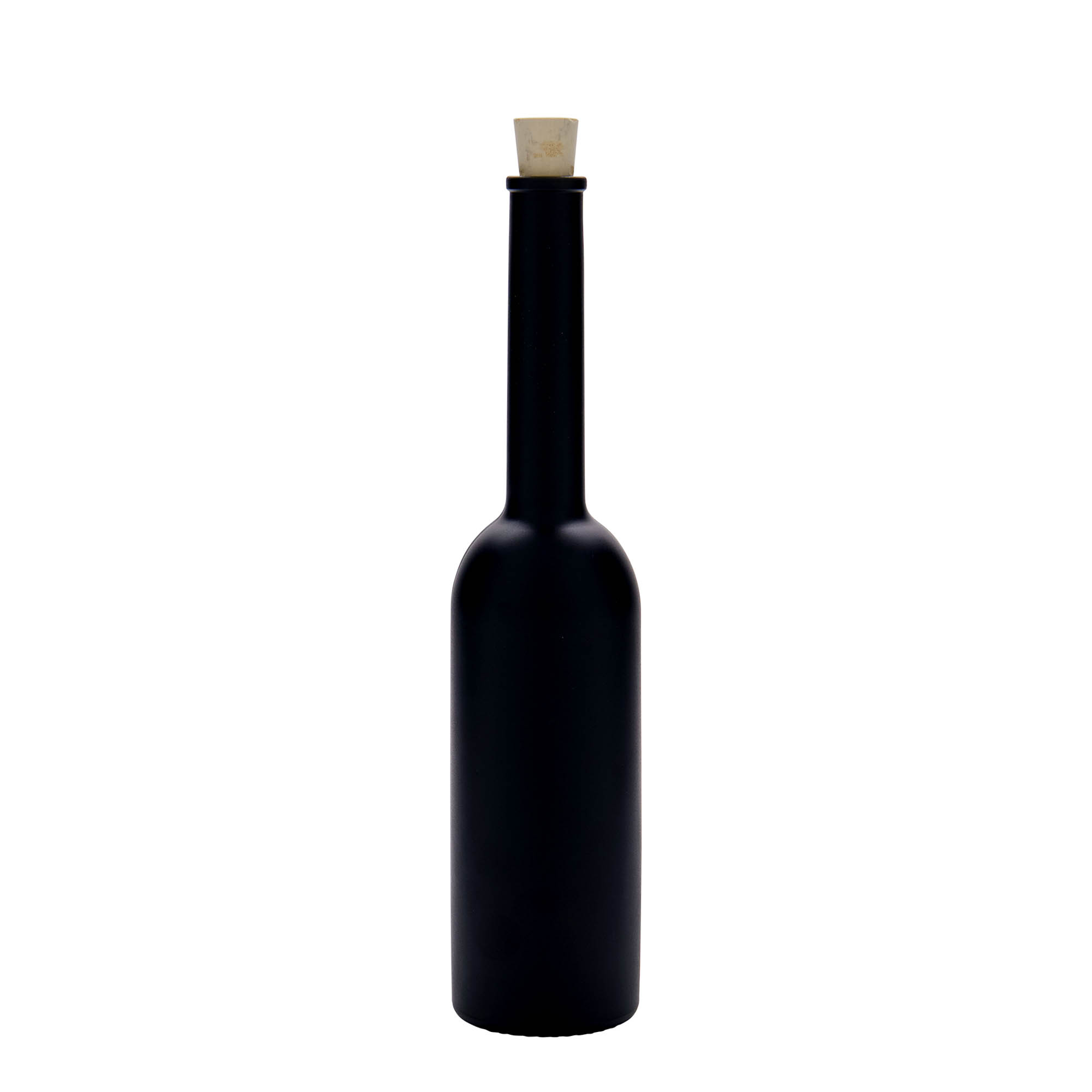 200 ml szklana butelka 'Opera', czarna, szyjka: korek