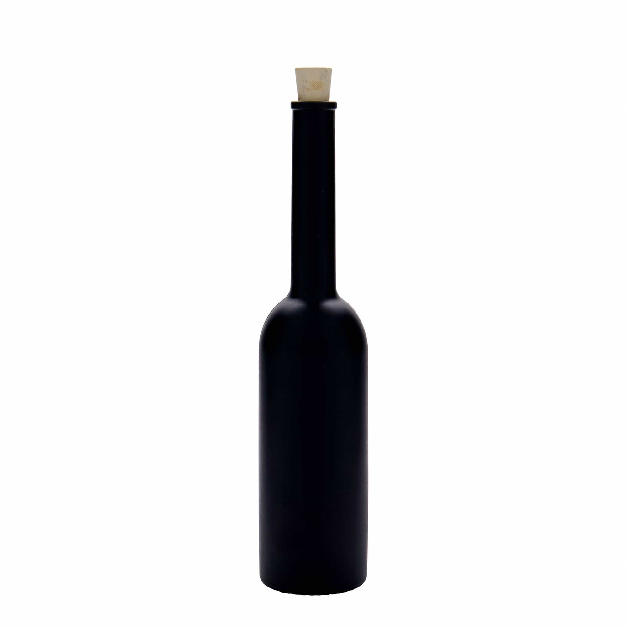 200 ml szklana butelka 'Opera', czarna, szyjka: korek