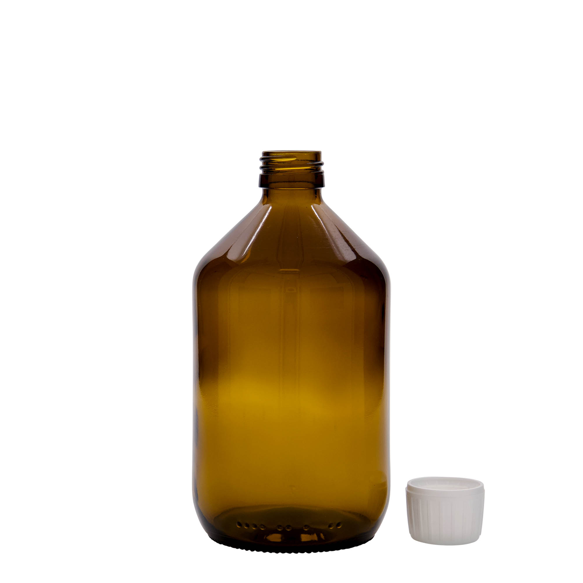 500 ml butelka medyczna, brązowa, szkło, szyjka: PP 28 500 ml butelka medyczna, brązowa, szkło, szyjka: PP 28