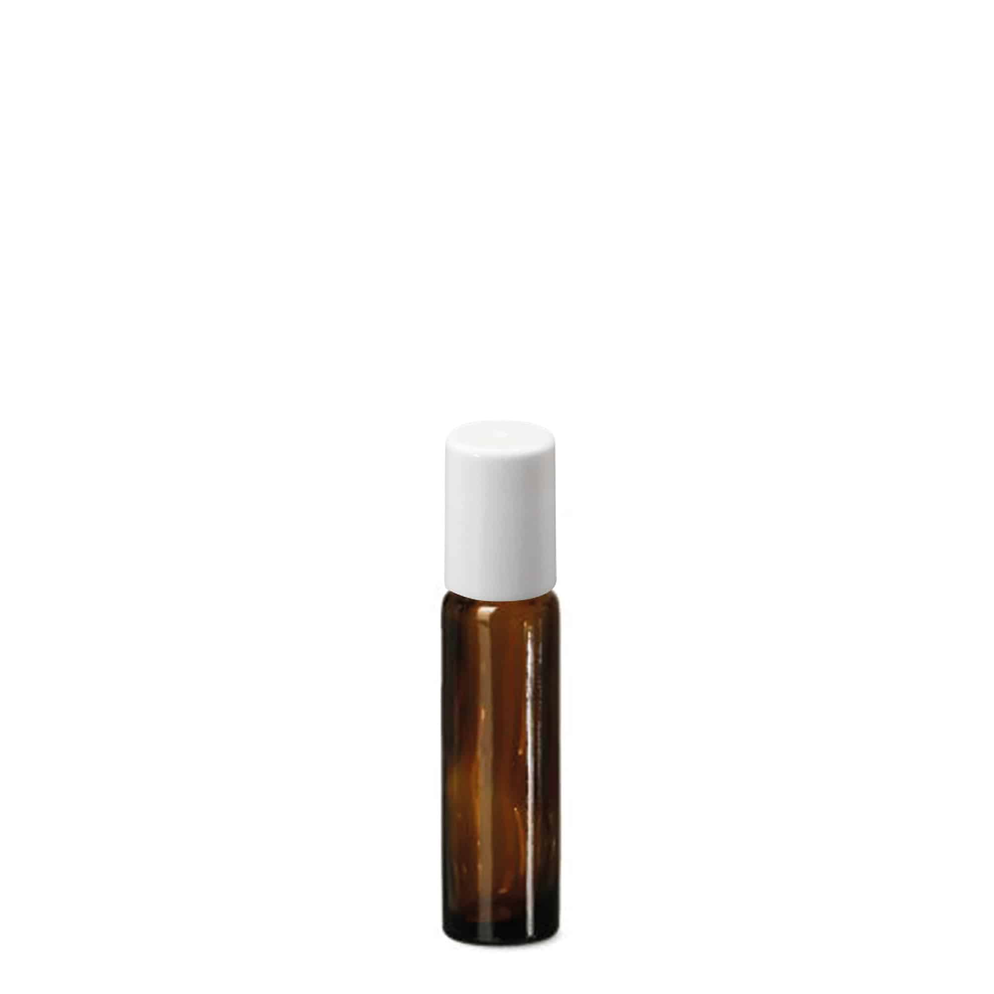 10 ml butelka roll-on, szkło, brązowa, zakończenie: zakrętka