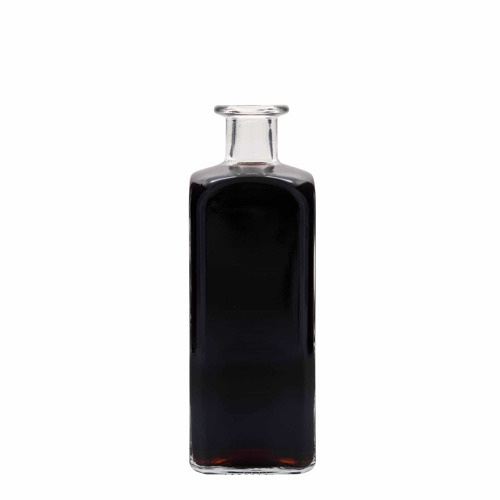 500 ml butelka szklana apteczna Carré, kwadratowa, zamknięcie: korek