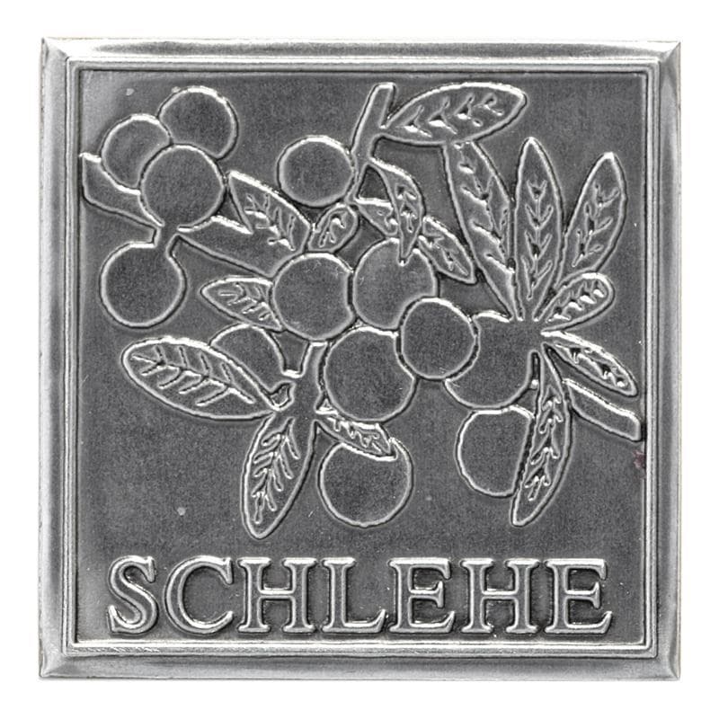 Etykieta cynowa 'Tarnina', kwadratowa, metal, kolor srebrny