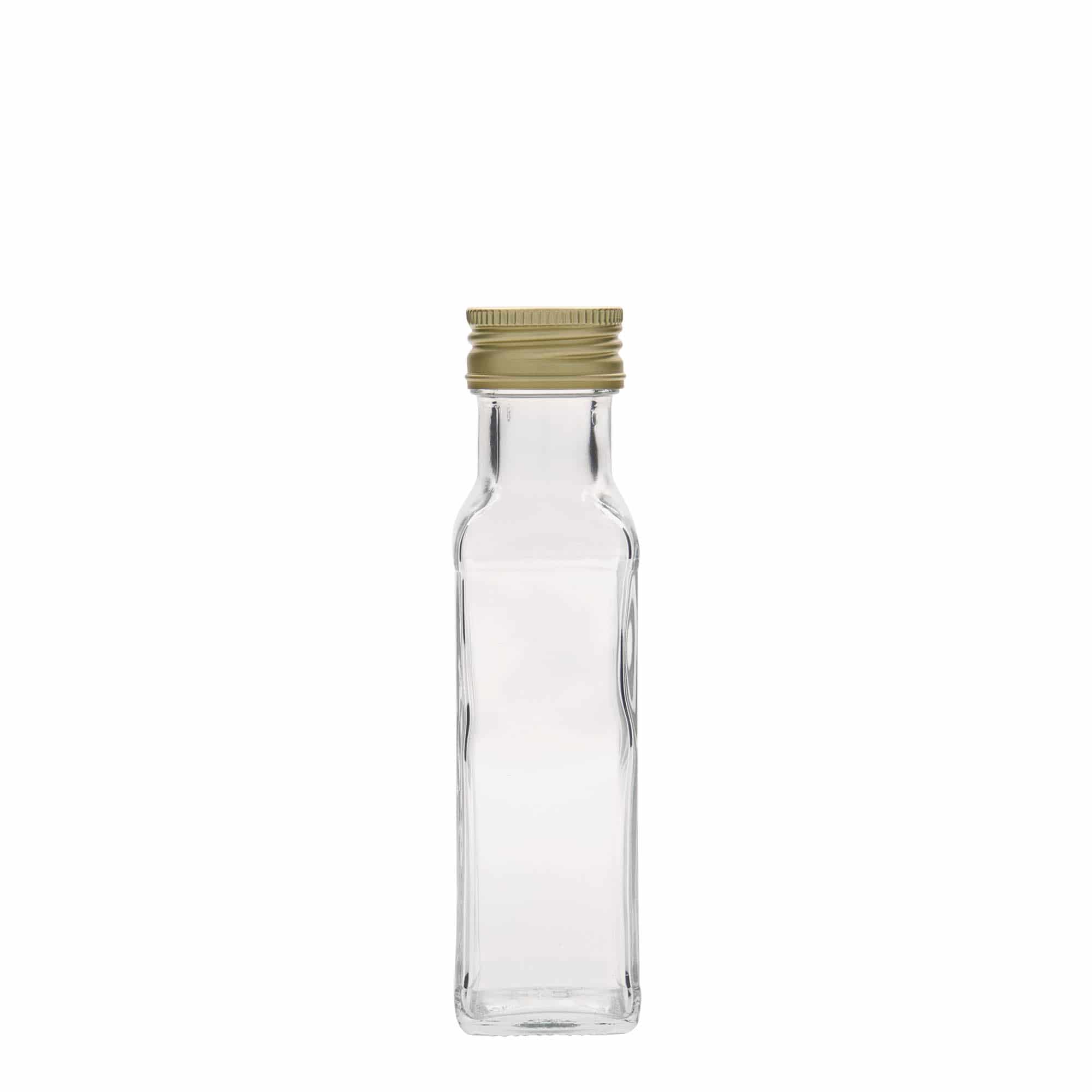 100 ml butelka szklana „Marasca”, kwadratowa, gwint: PP 31,5