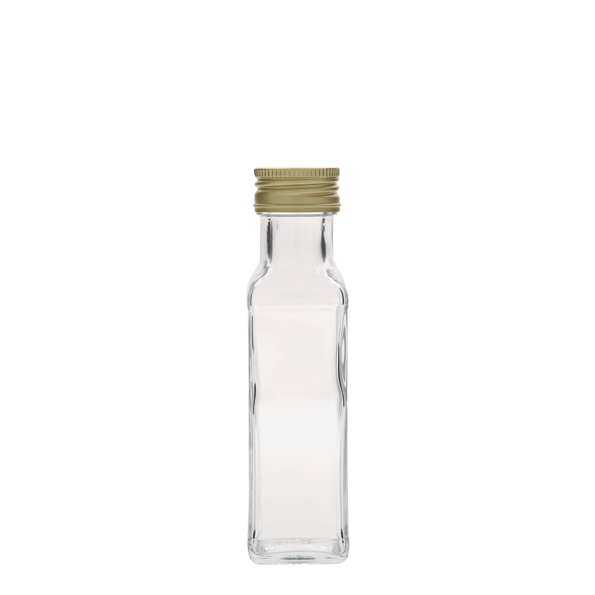 100 ml butelka szklana „Marasca”, kwadratowa, gwint: PP 31,5 100 ml butelka szklana „Marasca”, kwadratowa, gwint: PP 31,5