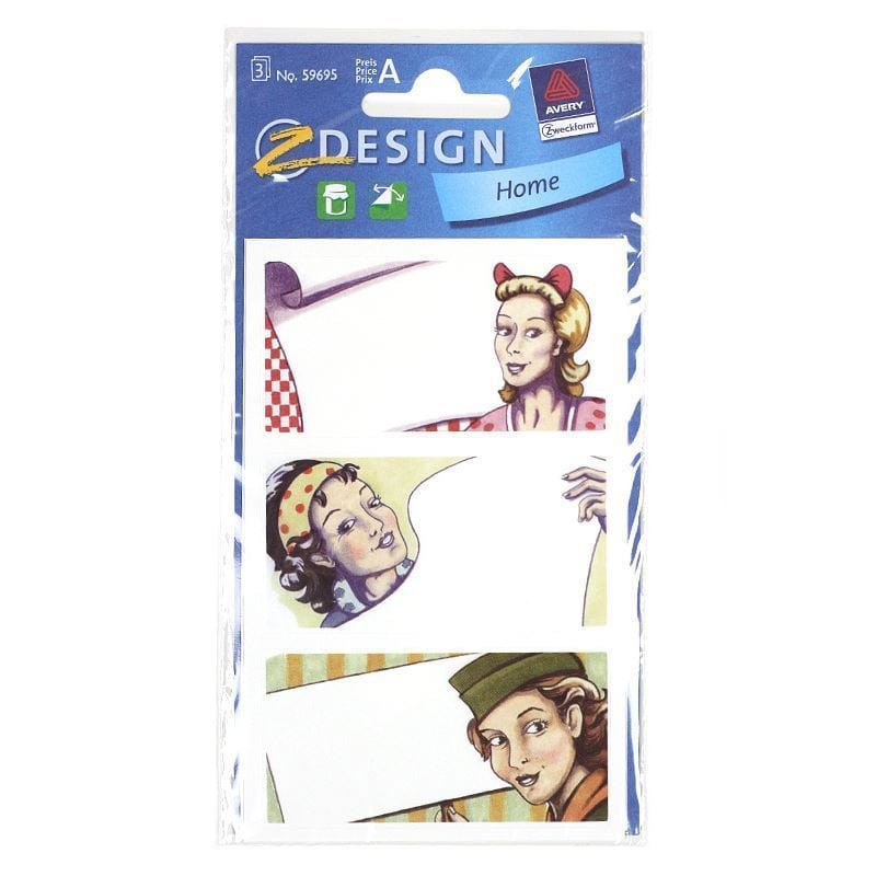 Zweckform etykiety „Pop Art”, prostokątne, papier, wielokolorowe