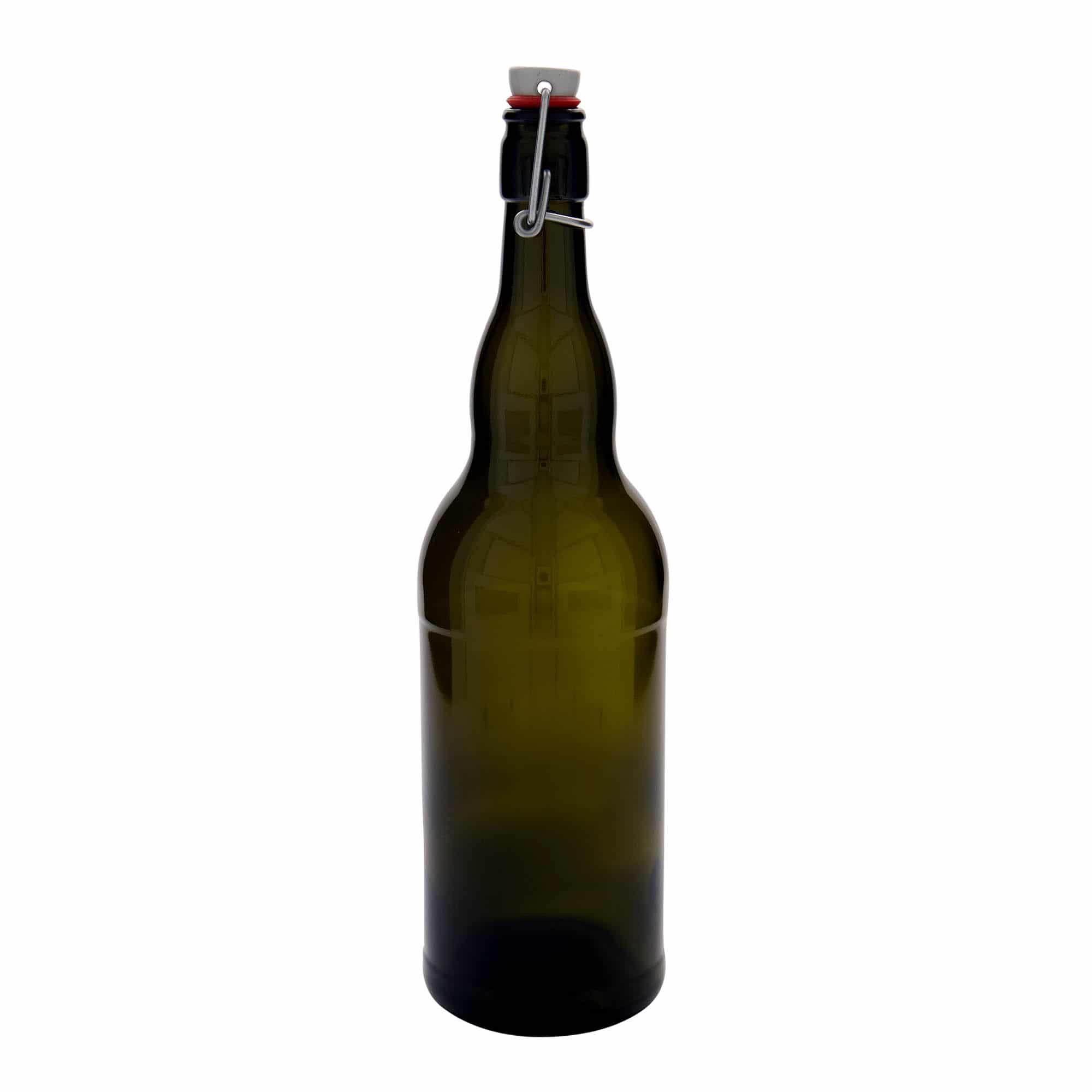 1000 ml butelka do piwa Belgia, szkło, kolor zielony antyczny, zamknięcie: Zamknięcie pałąkowe