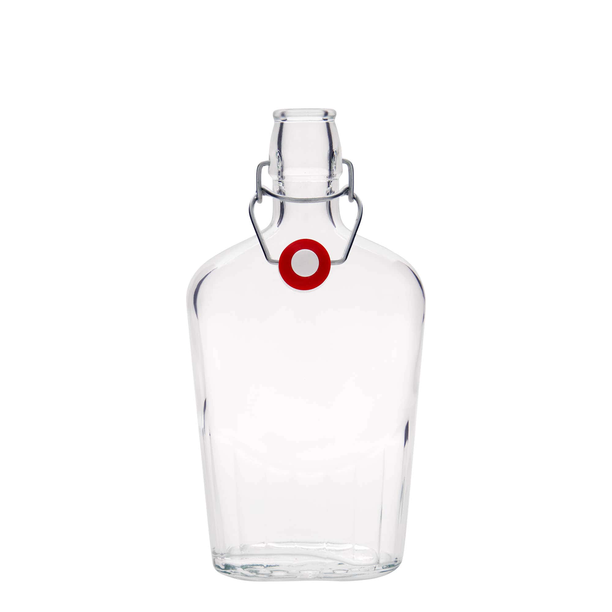 500 ml butelka szklana 'Fiaschetta', owalna, zamknięcie: Zamknięcie pałąkowe