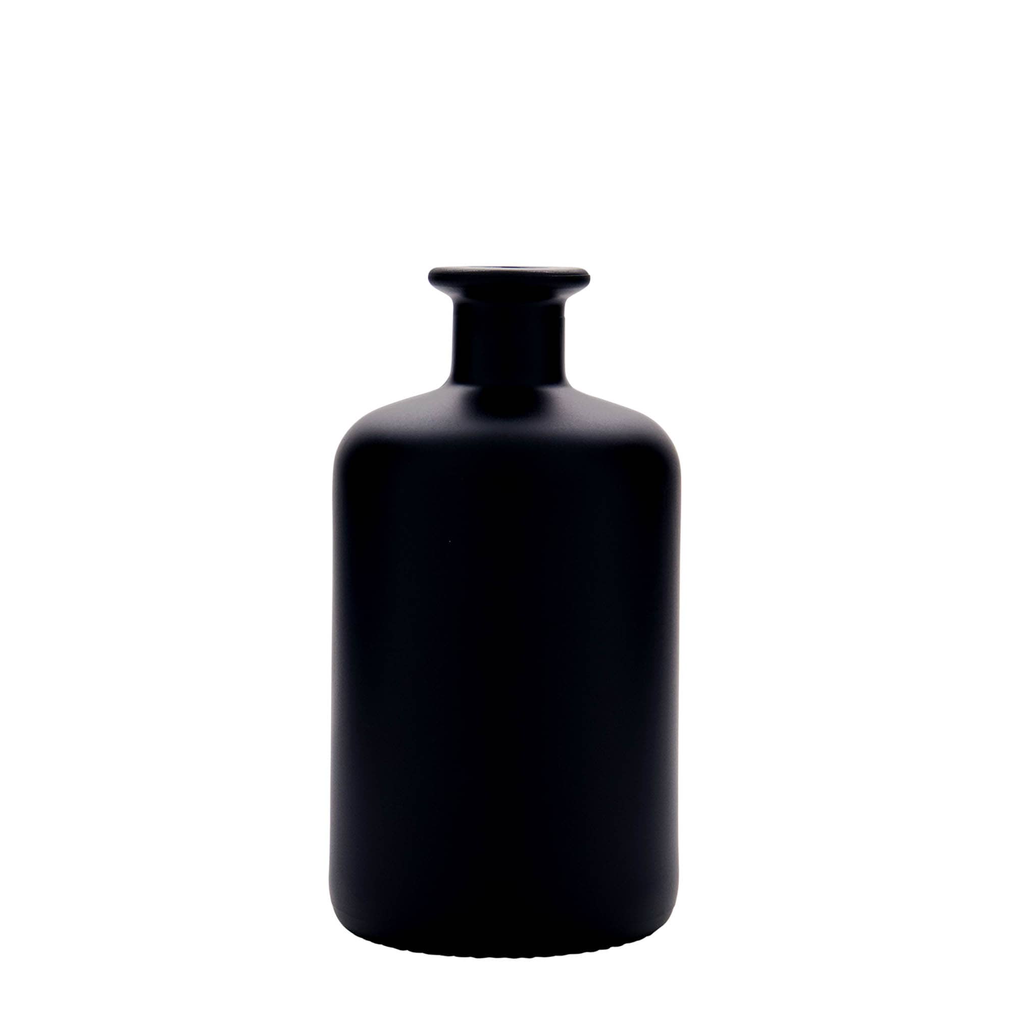 500 ml butelka szklana aptekarska, czarna, szyjka: korek