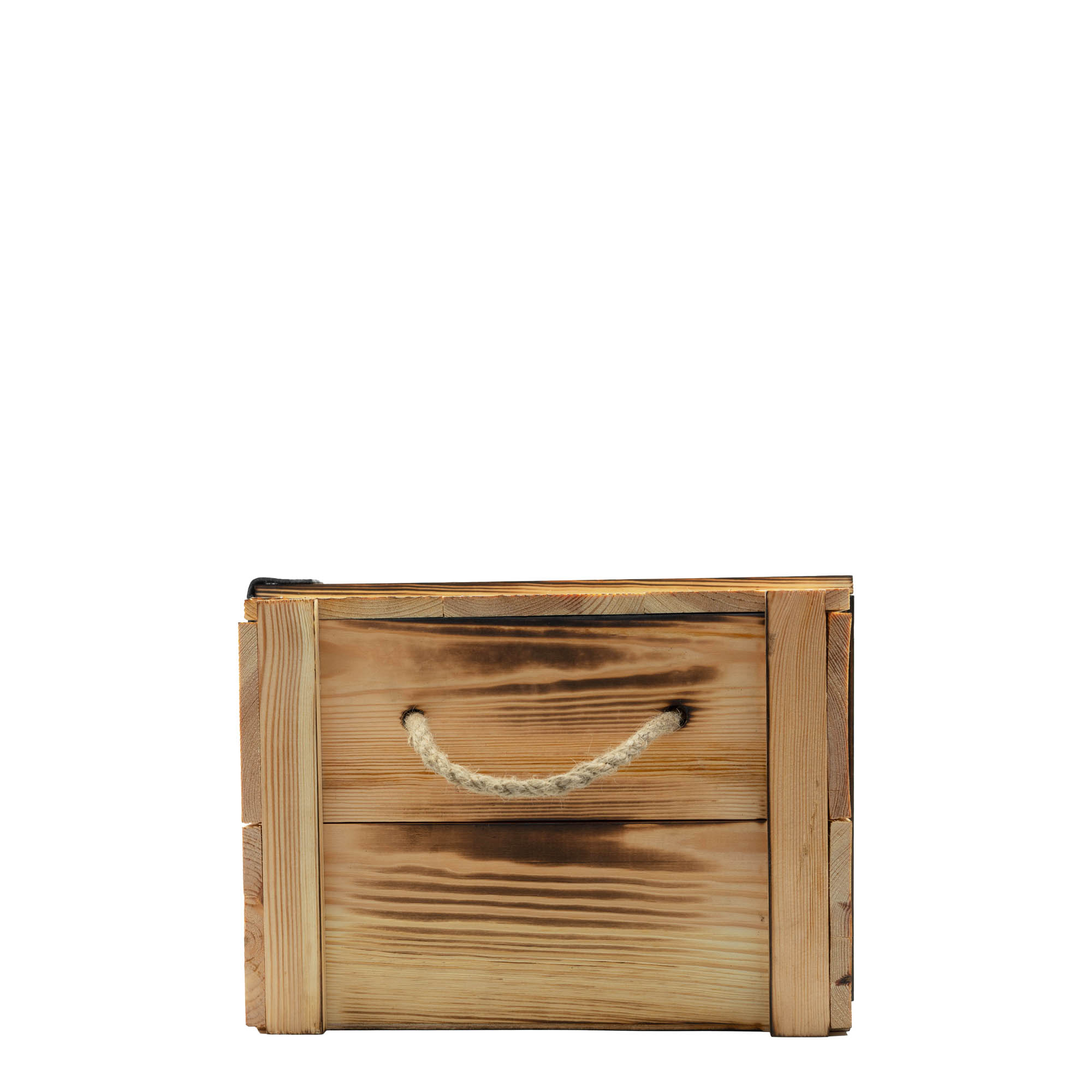 Skrzynka na wino na 6 butelek, prostokątna, drewniana, beżowa