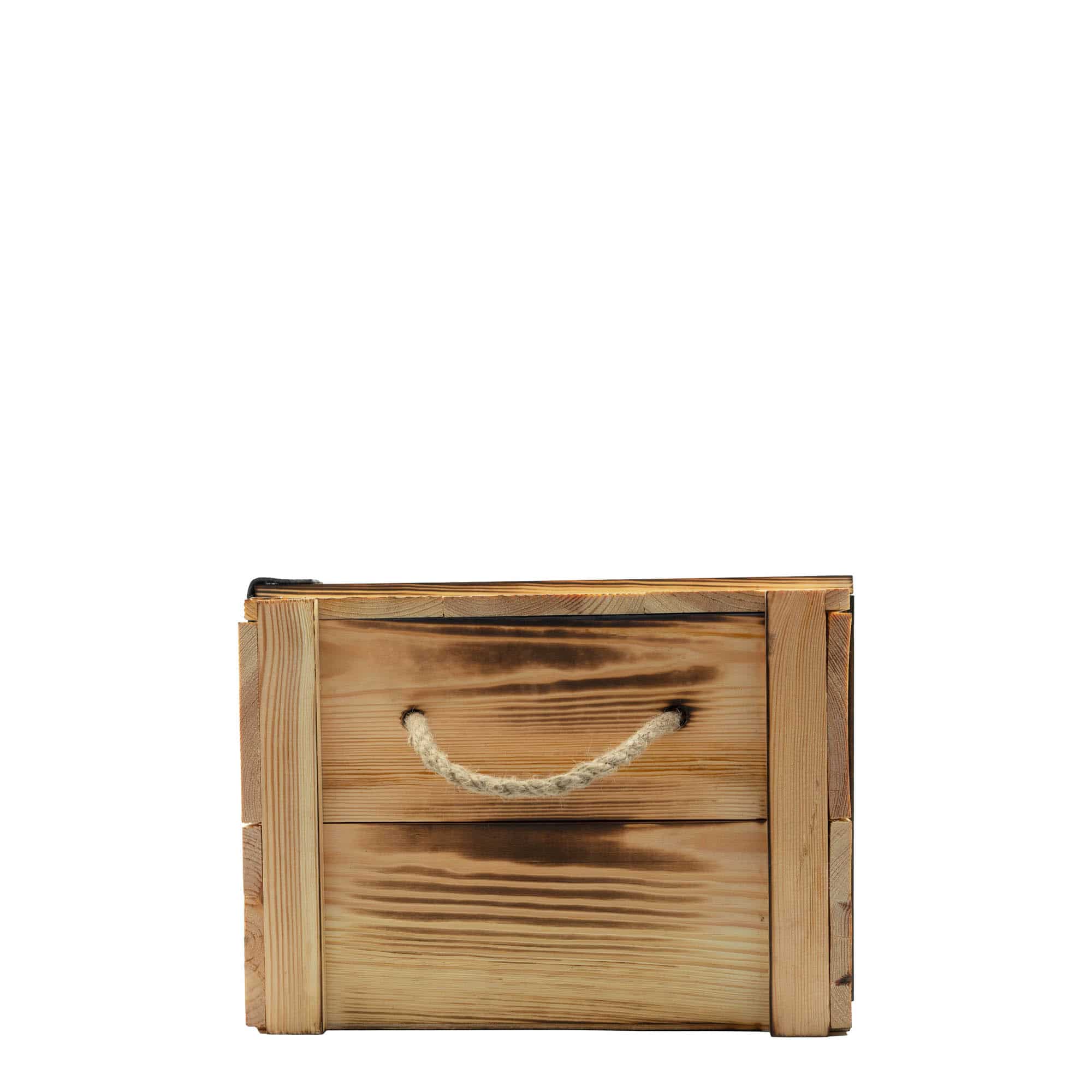 Skrzynka na wino na 6 butelek, prostokątna, drewniana, beżowa Skrzynka na wino na 6 butelek, prostokątna, drewniana, beżowa