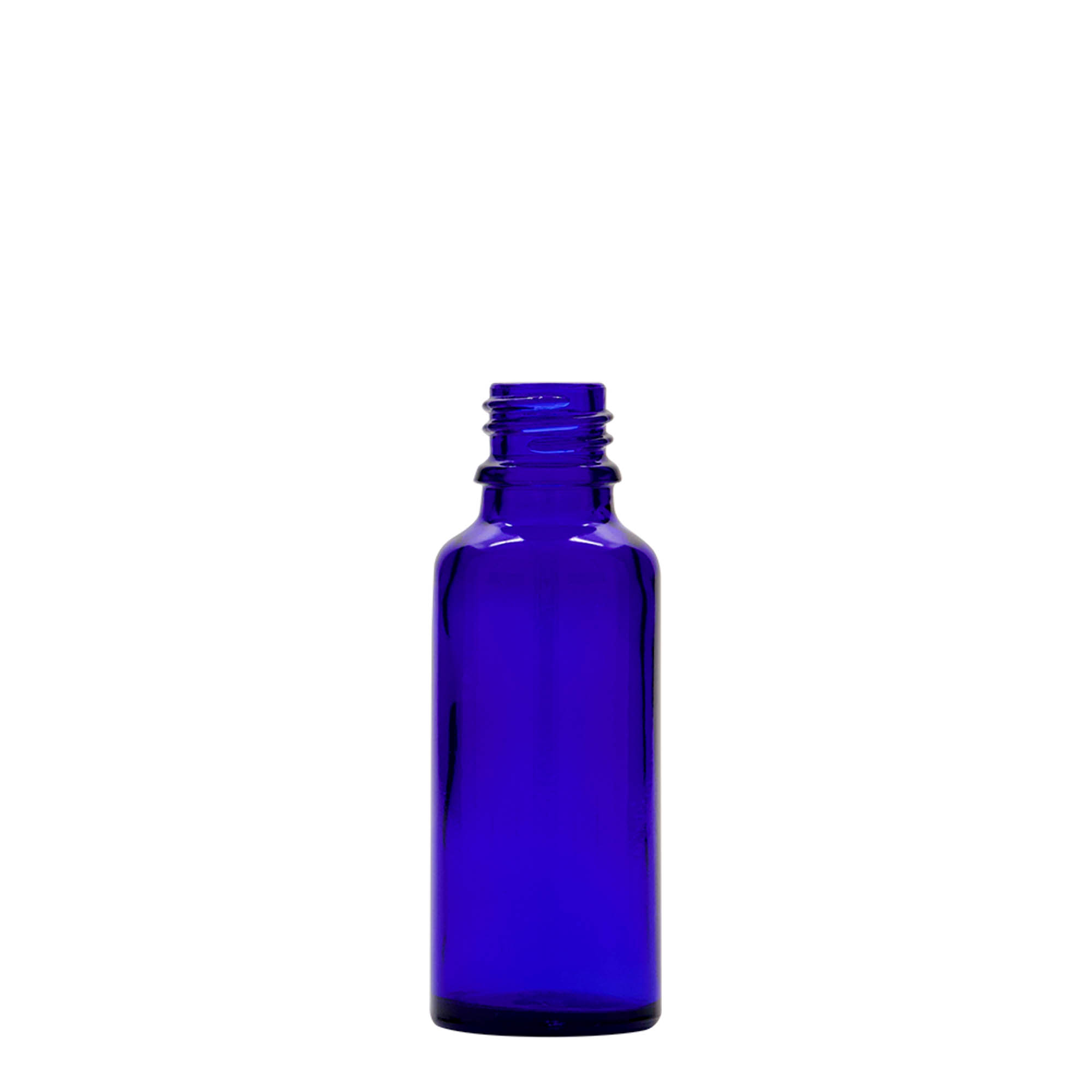 30 ml butelka z pipetą, medyczna, szkło, królewski niebiesko-czerwony, wylot: DIN 18 30 ml butelka z pipetą, medyczna, szkło, królewski niebiesko-czerwony, wylot: DIN 18