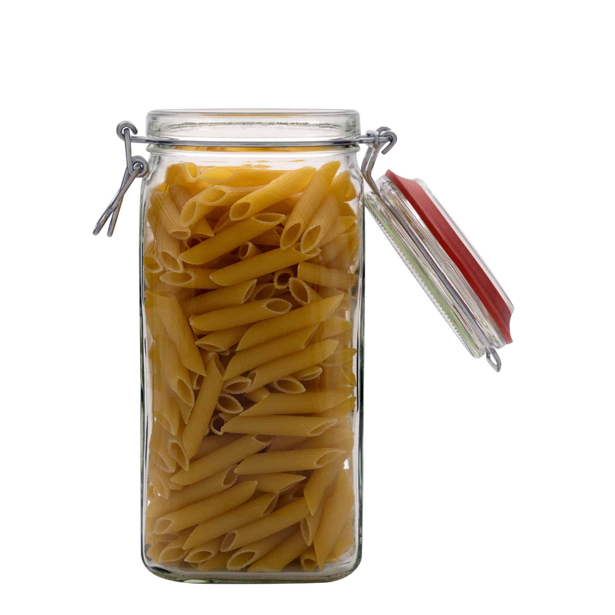 1540 ml słoik z zamknięciem pałąkowym, kwadratowy, zamknięcie: Zamknięcie pałąkowe
