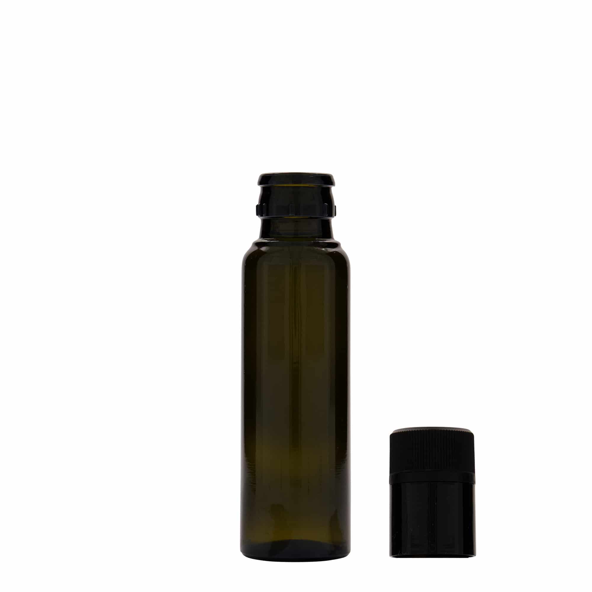 100 ml butelka na ocet/olej 'Willy New', szkło, kolor zielony antyczny, zamknięcie: DOP