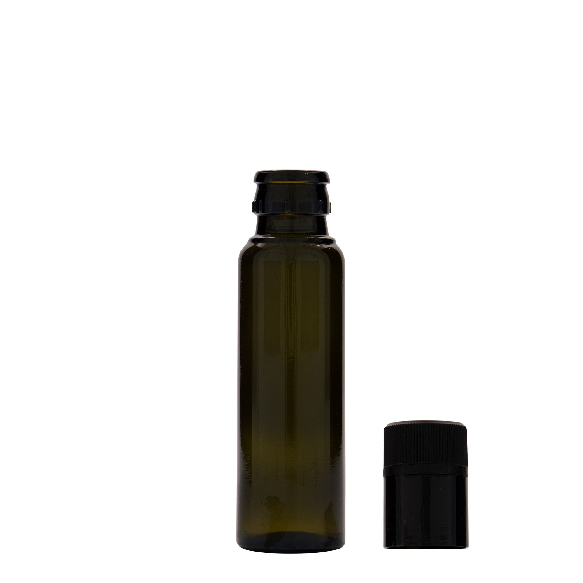 100 ml butelka na ocet/olej 'Willy New', szkło, antyczny zielony, wylot: DOP 100 ml butelka na ocet/olej 'Willy New', szkło, antyczny zielony, wylot: DOP