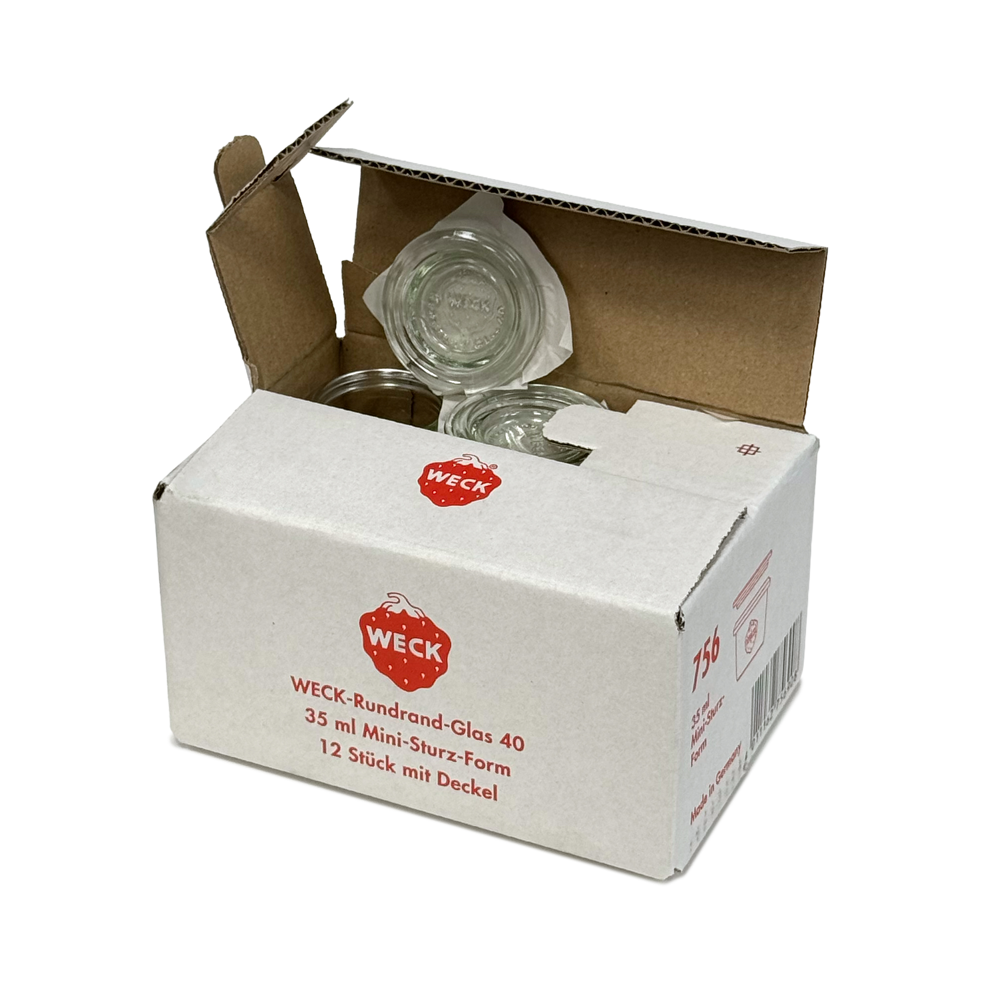 12x 35 ml słoik WECK typu Sturz z szklanym wieczkiem RR 40
