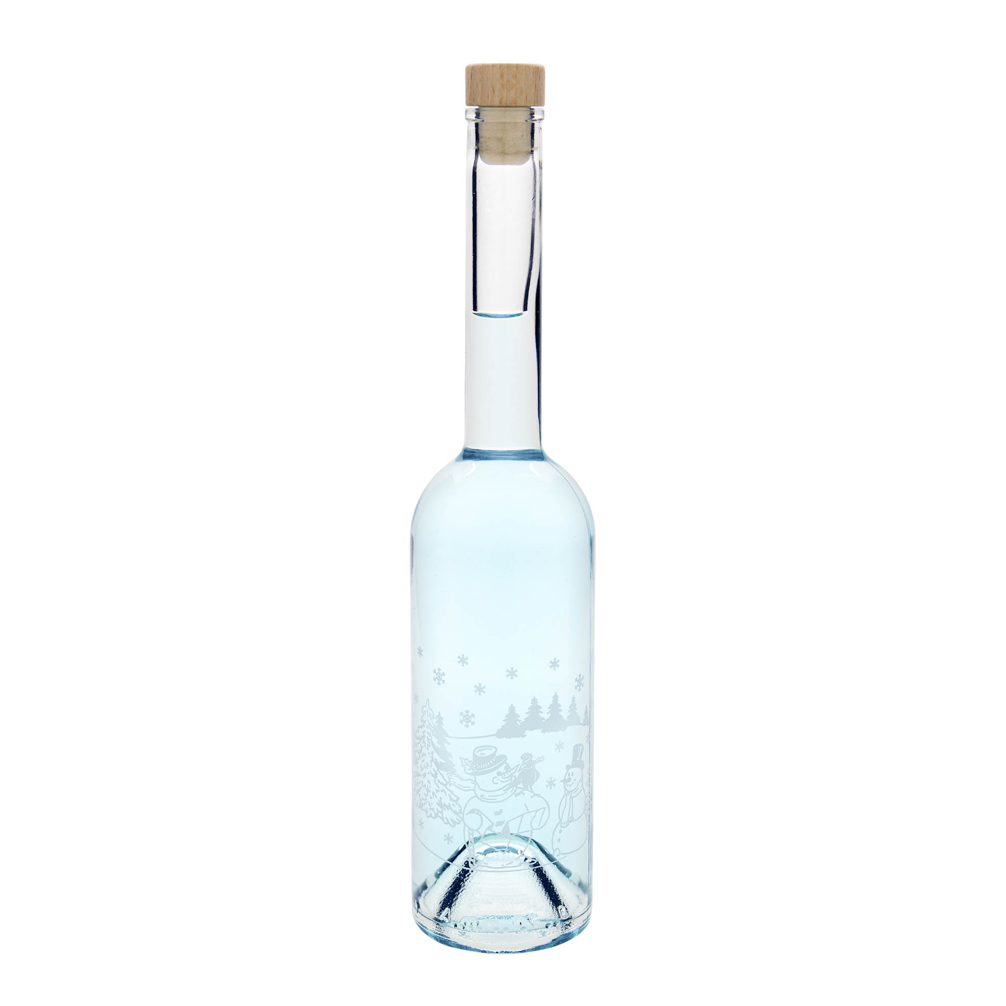 500 ml butelka szklana 'Opera', motyw: butelka bałwana, szyjka: korek