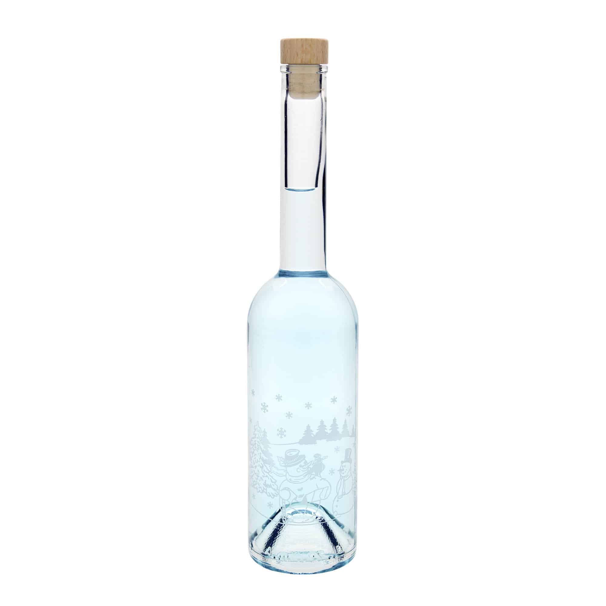 500 ml butelka szklana 'Opera', motyw: butelka bałwana, szyjka: korek