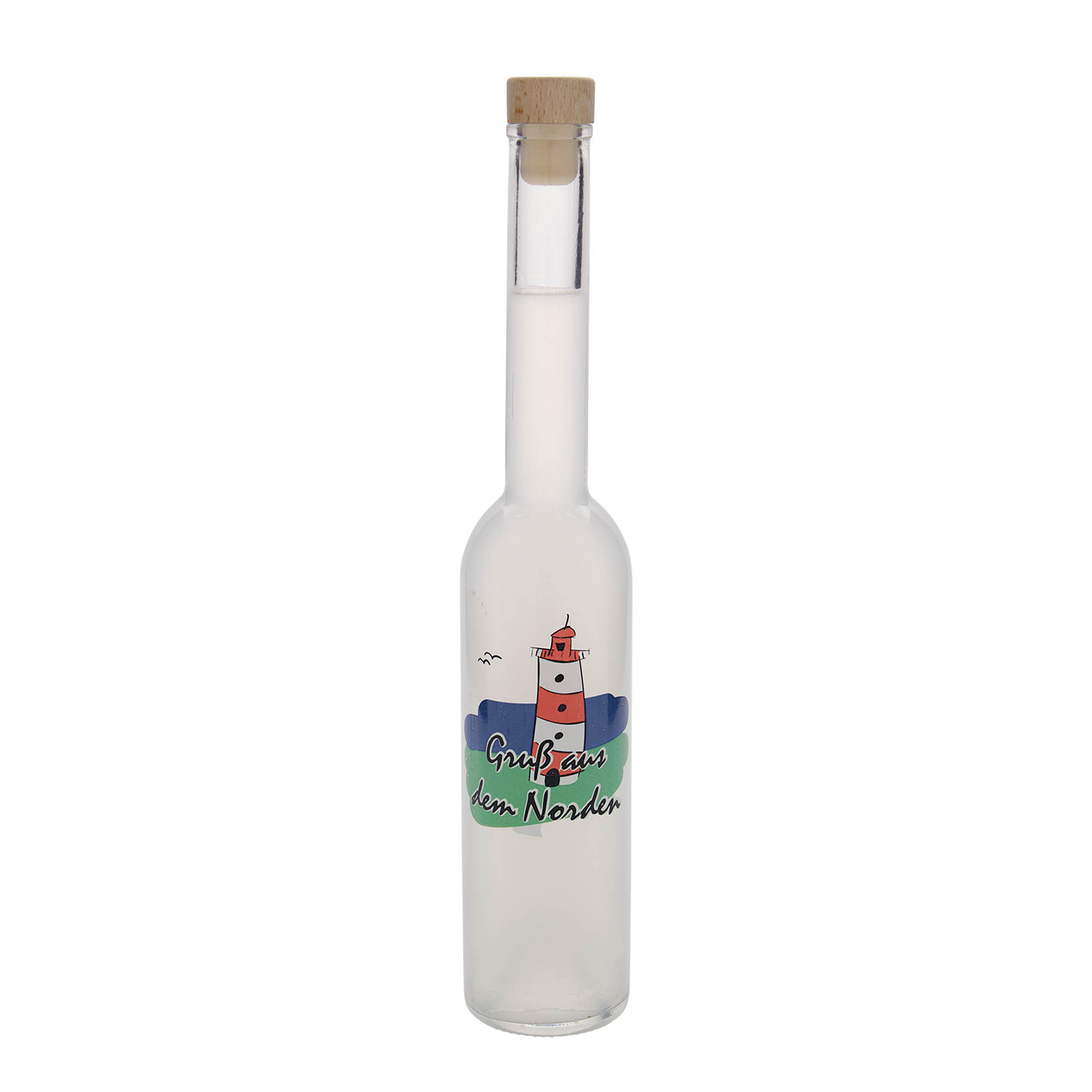 350 ml butelka szklana „Opera”, motyw: Północ, korek wylewu