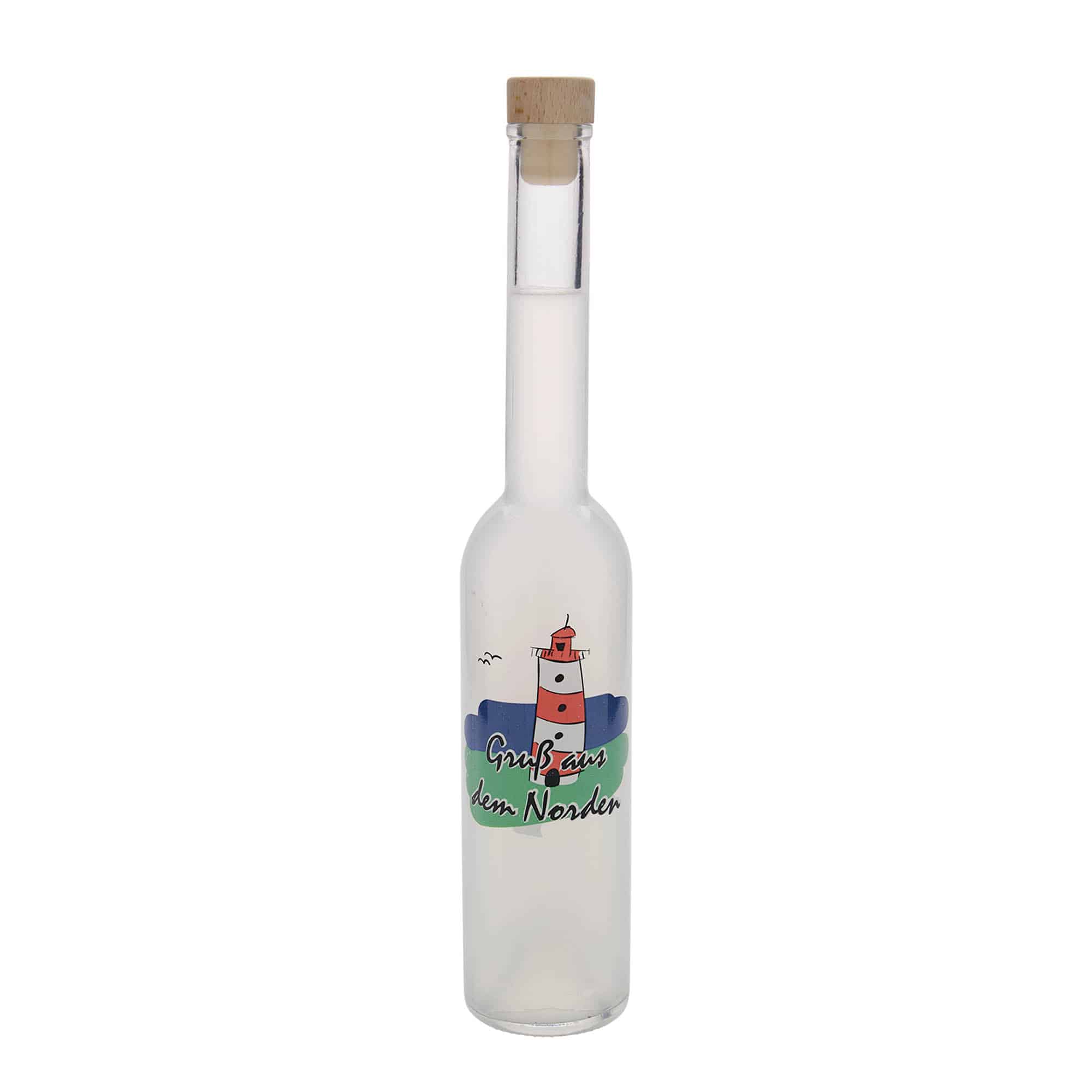 350 ml butelka szklana „Opera”, motyw: Północ, korek wylewu