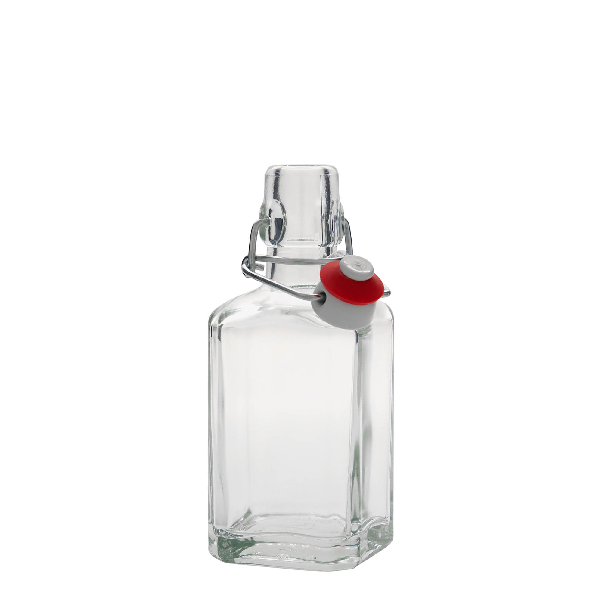 250 ml butelka szklana 'Rialto', kwadratowa, otwór: zamknięcie na klamrę 250 ml butelka szklana 'Rialto', kwadratowa, otwór: zamknięcie na klamrę