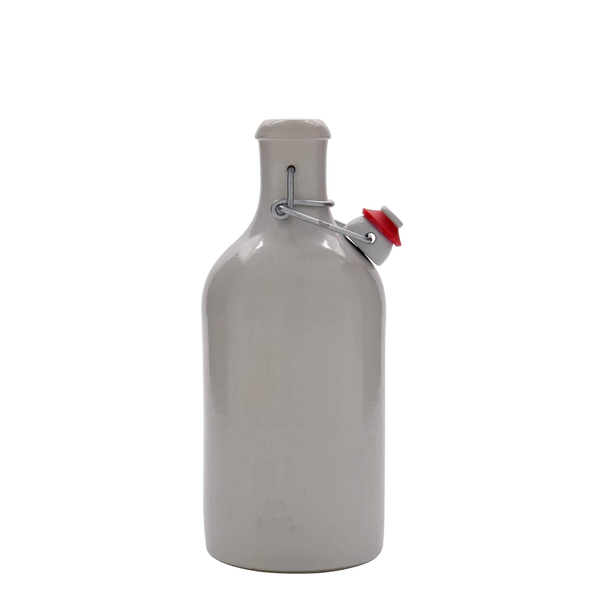 500 ml dzban gliniany, kamionkowy, biały, otwór: zamknięcie z klamrą