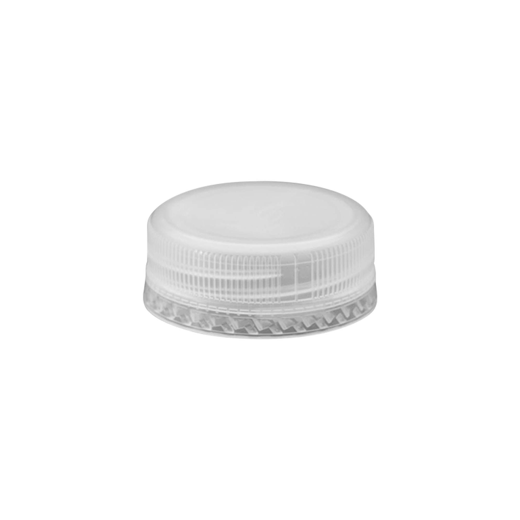 Zakrętka z dwugwintem, tworzywo PE, biały, do szyjki: PET 38 mm