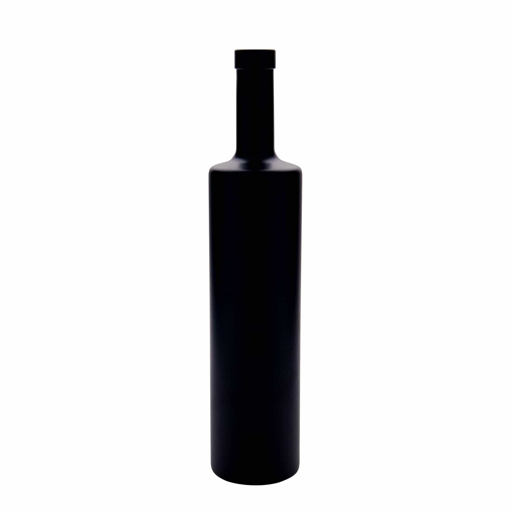 700 ml butelka szklana 'Centurio', czarna, szyjka: korek