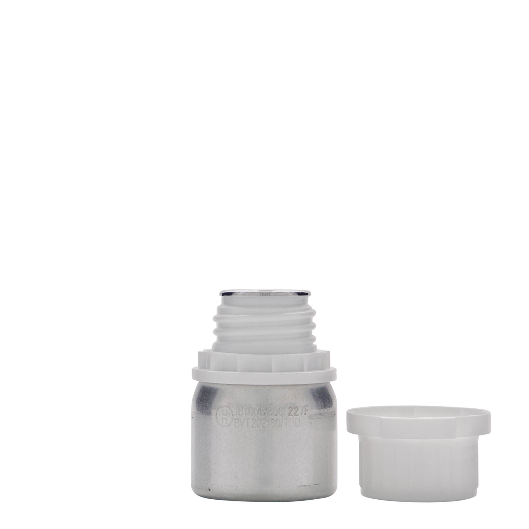 50 ml butelka aluminiowa, metal, srebrny, gwint: DIN 32