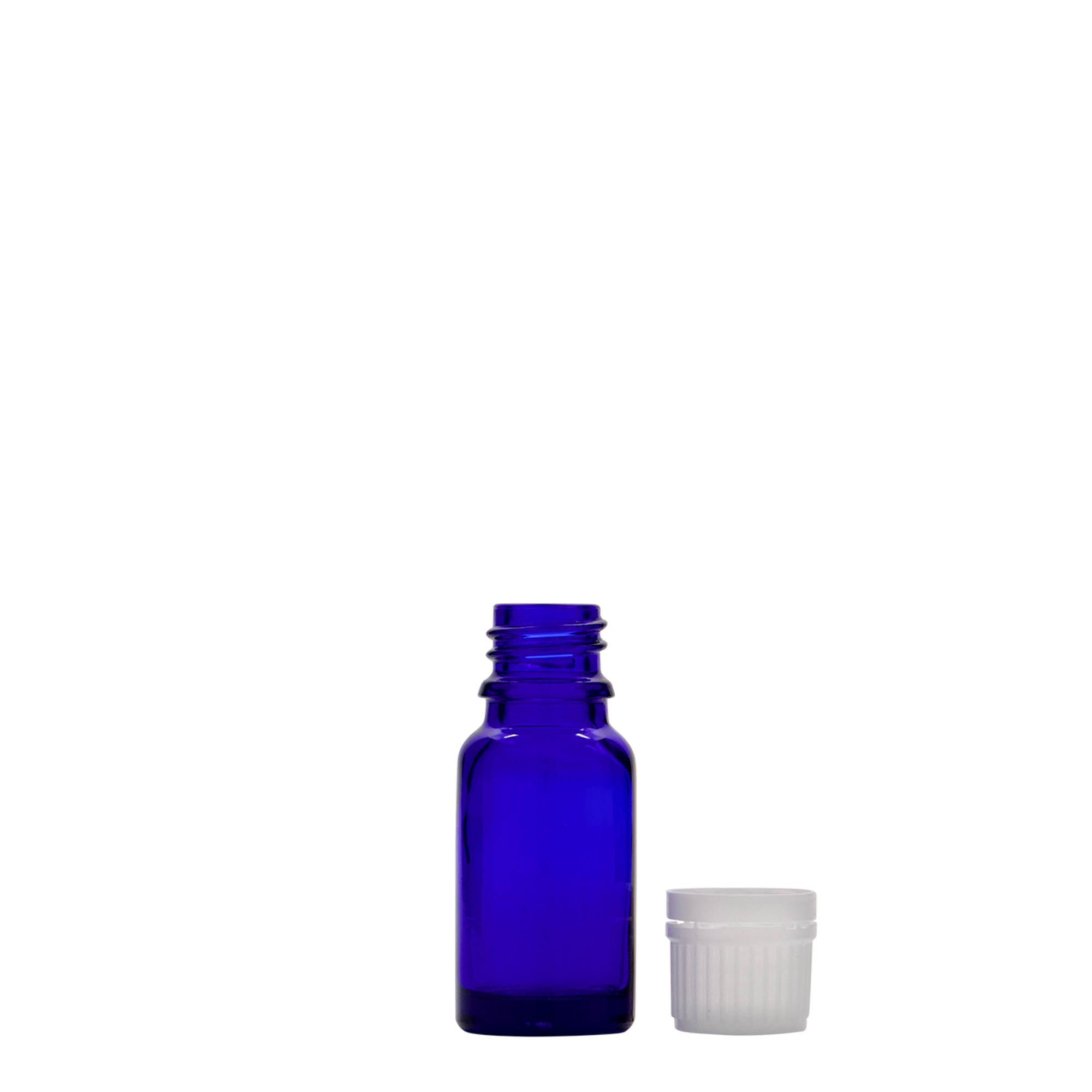 10 ml butelka medyczna, szkło, królewski błękit, wylot: DIN 18 10 ml butelka medyczna, szkło, królewski błękit, wylot: DIN 18