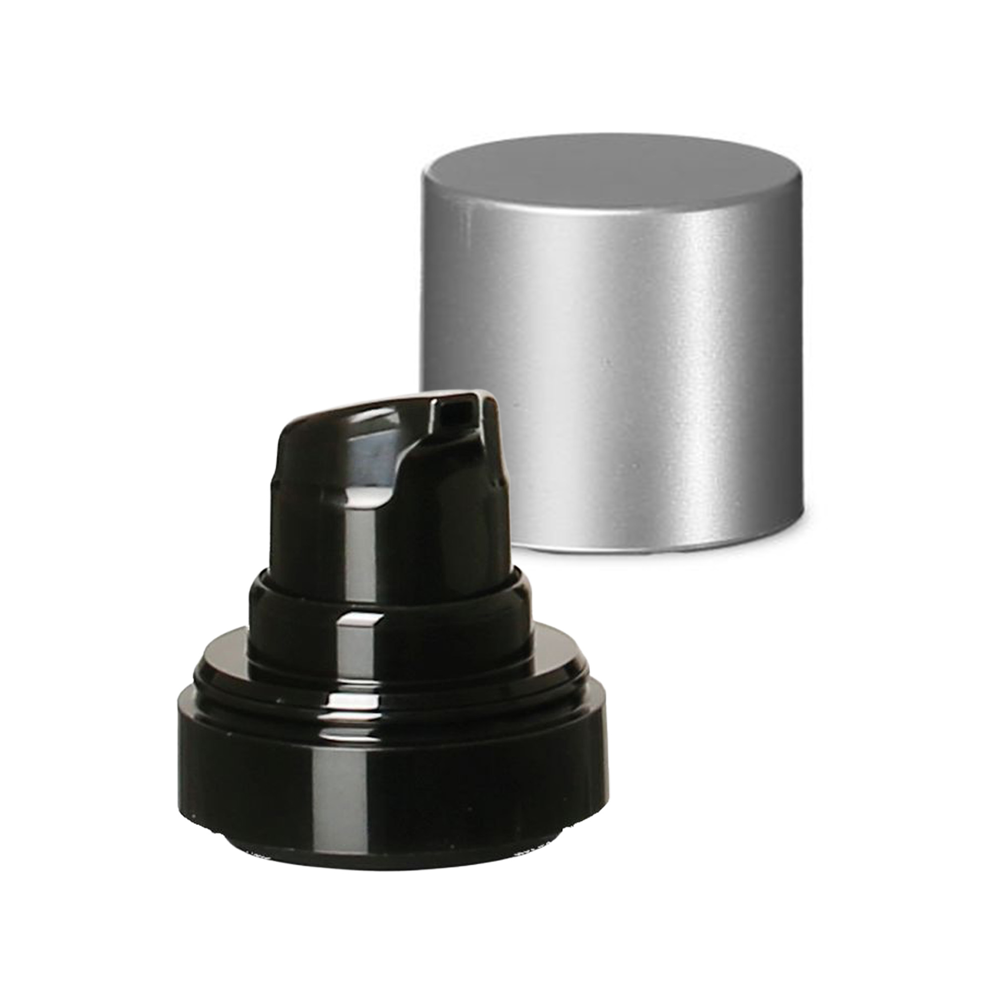 Głowica pompy dozownika bezpowietrznego 'Micro', tworzywo sztuczne PP, czarna