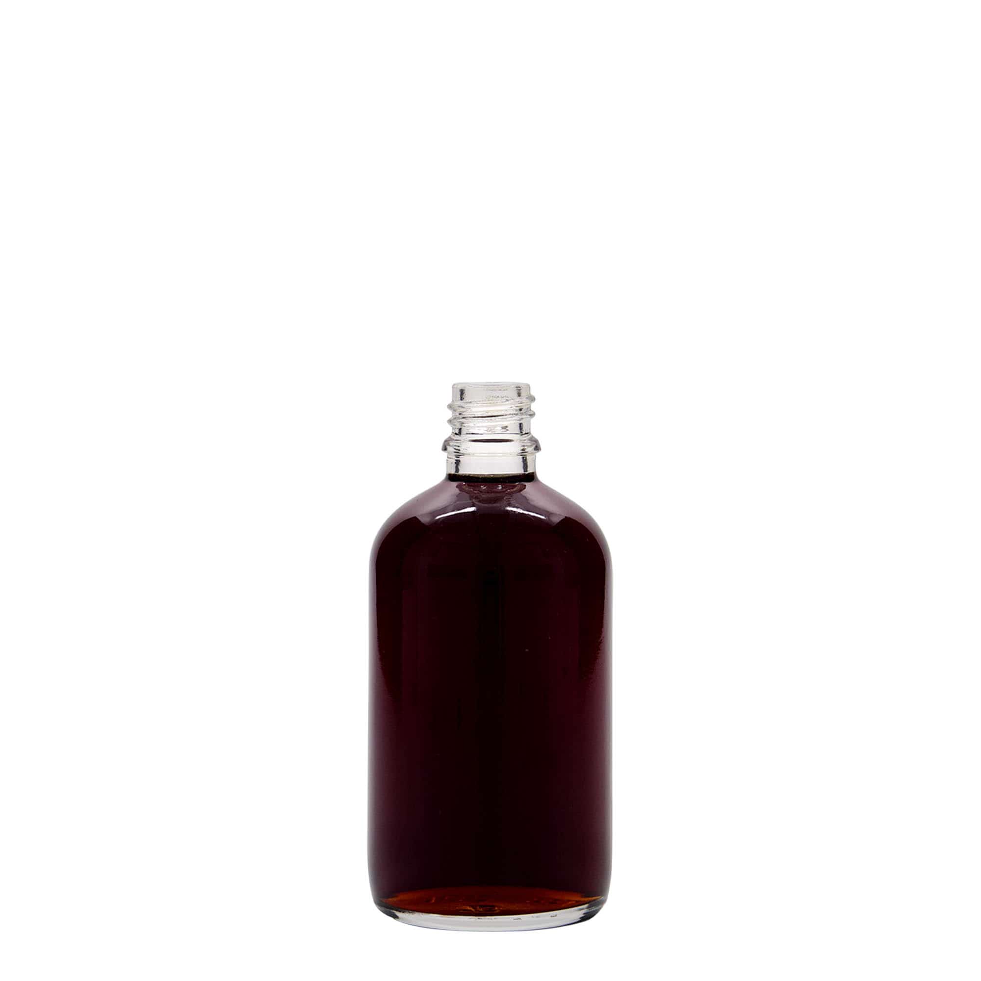100 ml butelka medyczna, szkło, szyjka: DIN 18