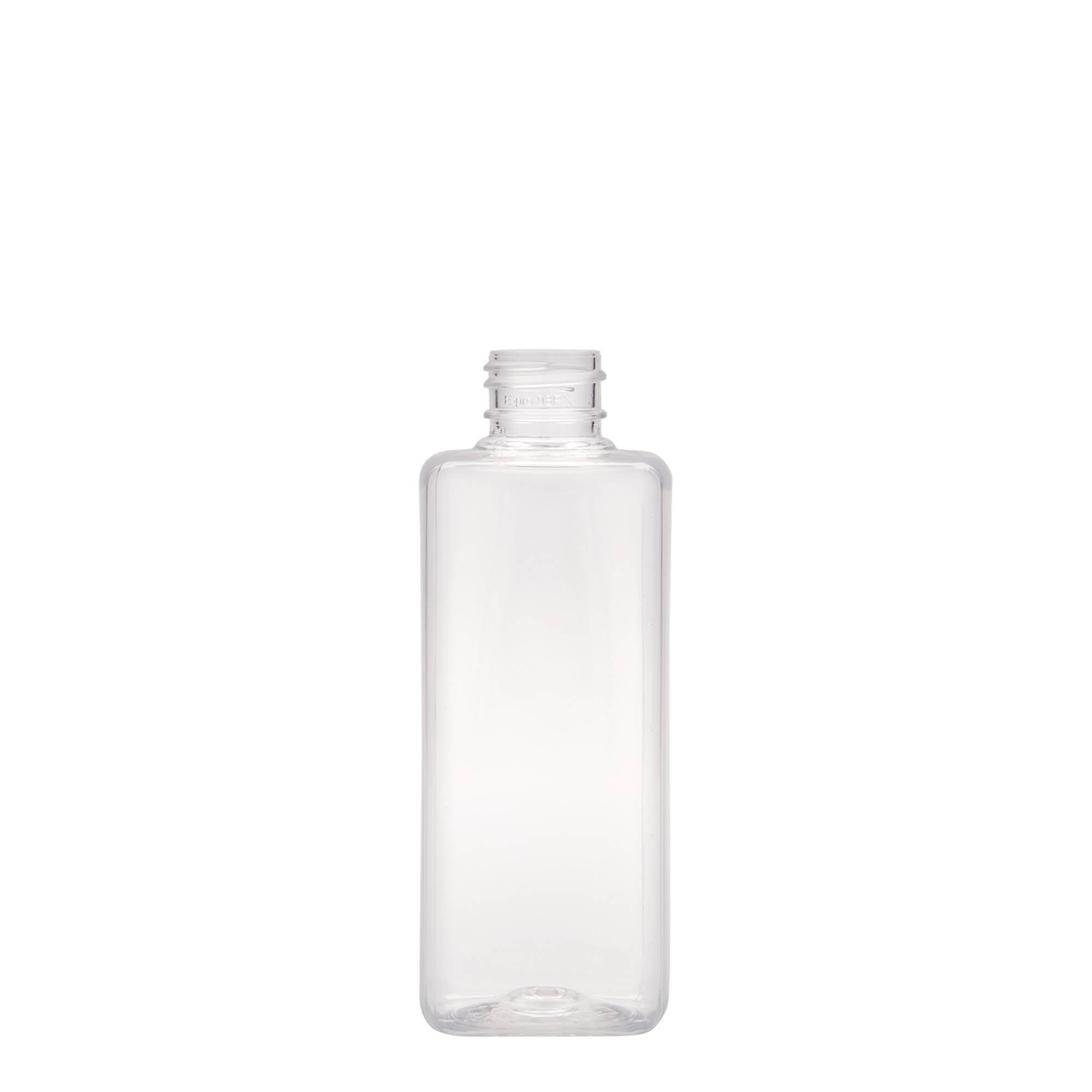 200 ml butelka PET „Karl”, kwadratowa, plastik, gwint: 24/410 200 ml butelka PET „Karl”, kwadratowa, plastik, gwint: 24/410