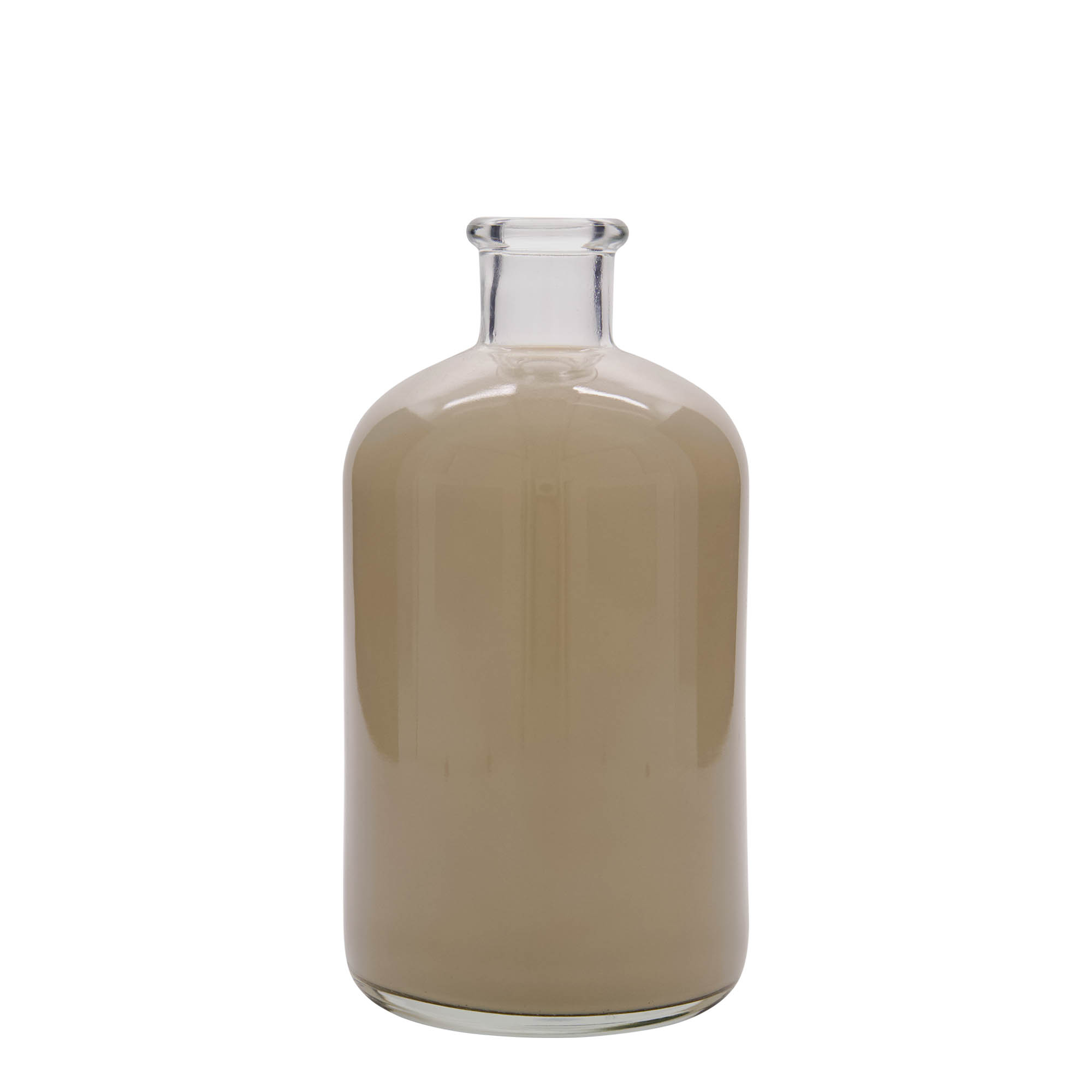 1.000 ml butelka szklana aptekarska, szyjka: korek