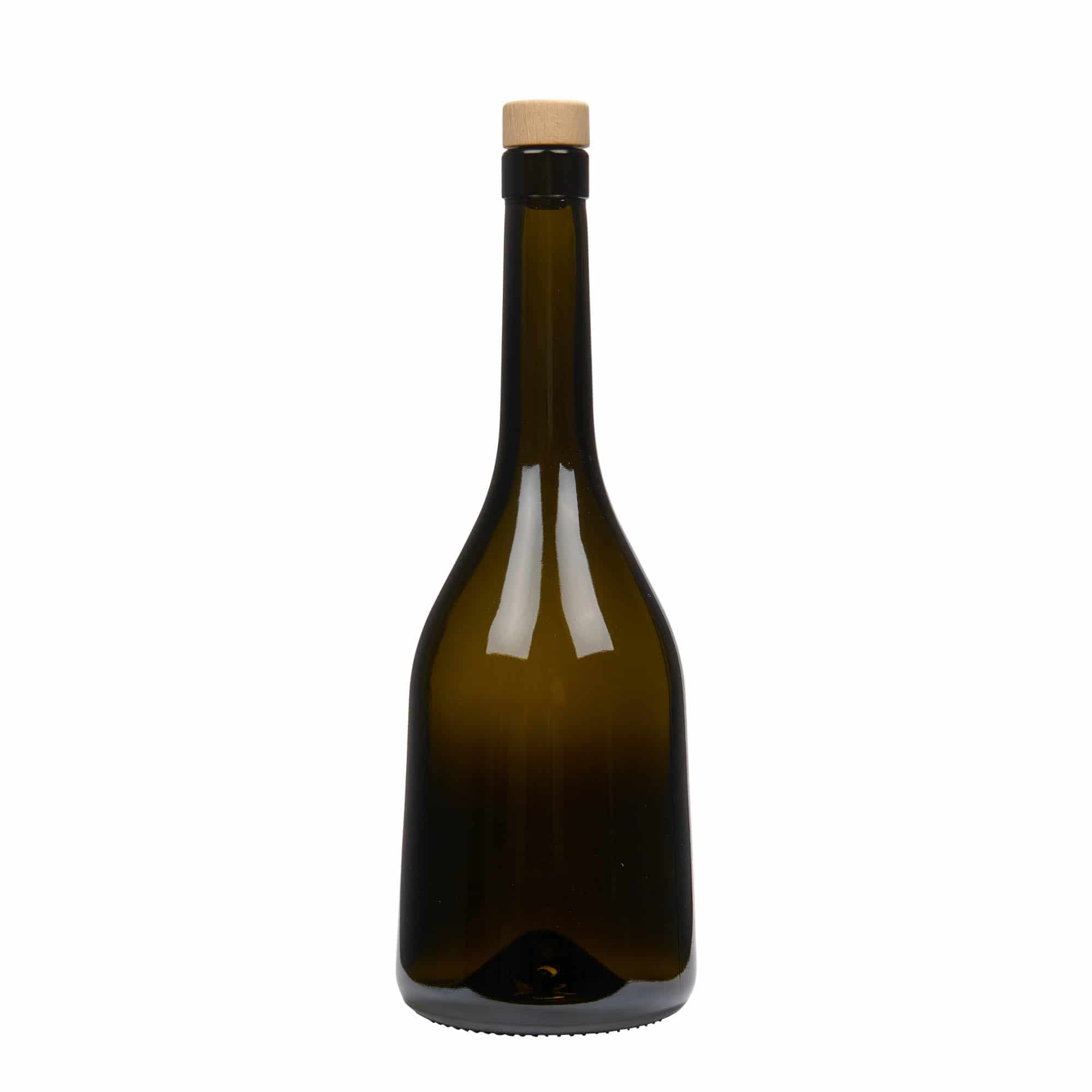 750 ml butelka szklana 'Rustica', kolor zielony antyczny, zamknięcie: korek