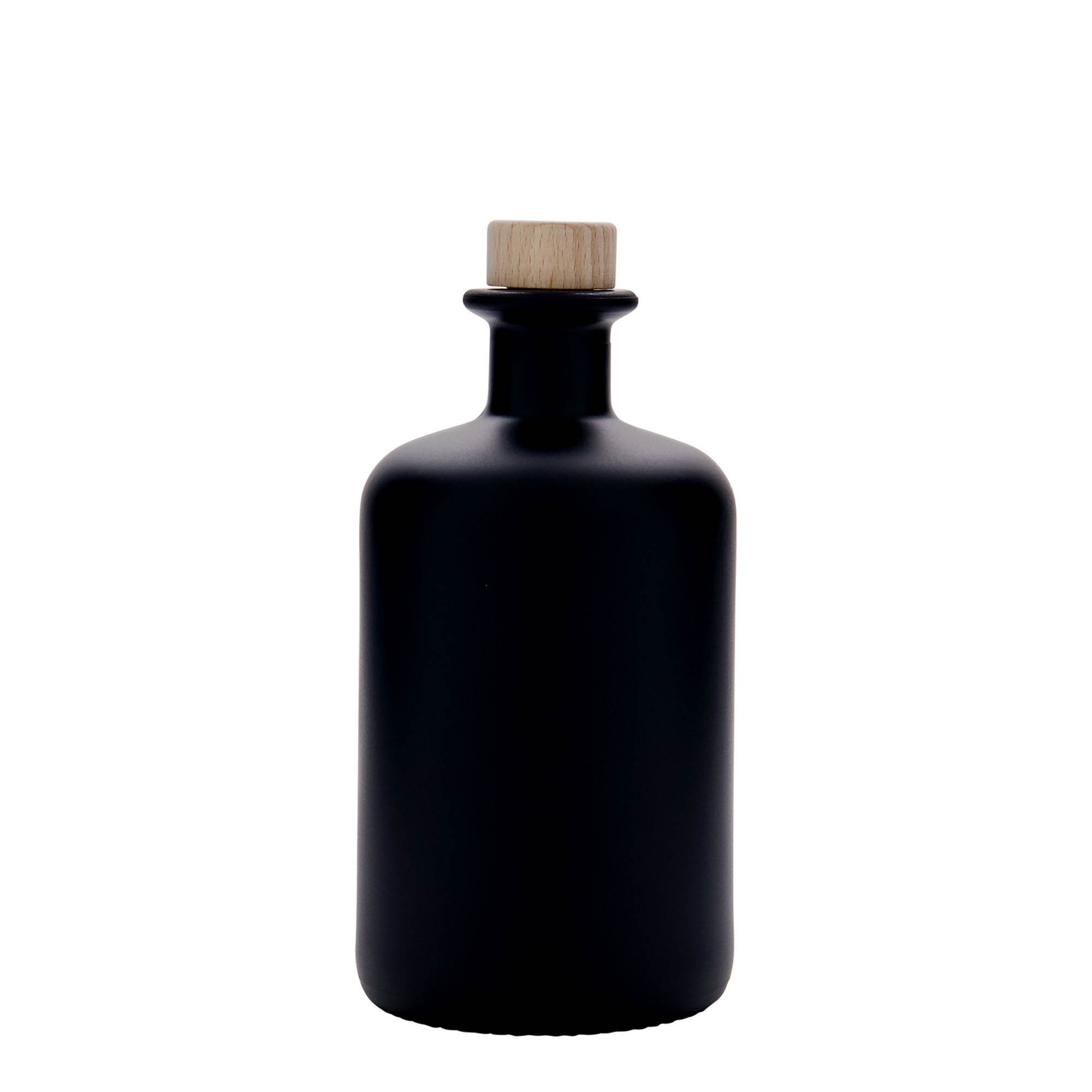 500 ml butelka szklana aptekarska, czarna, szyjka: korek