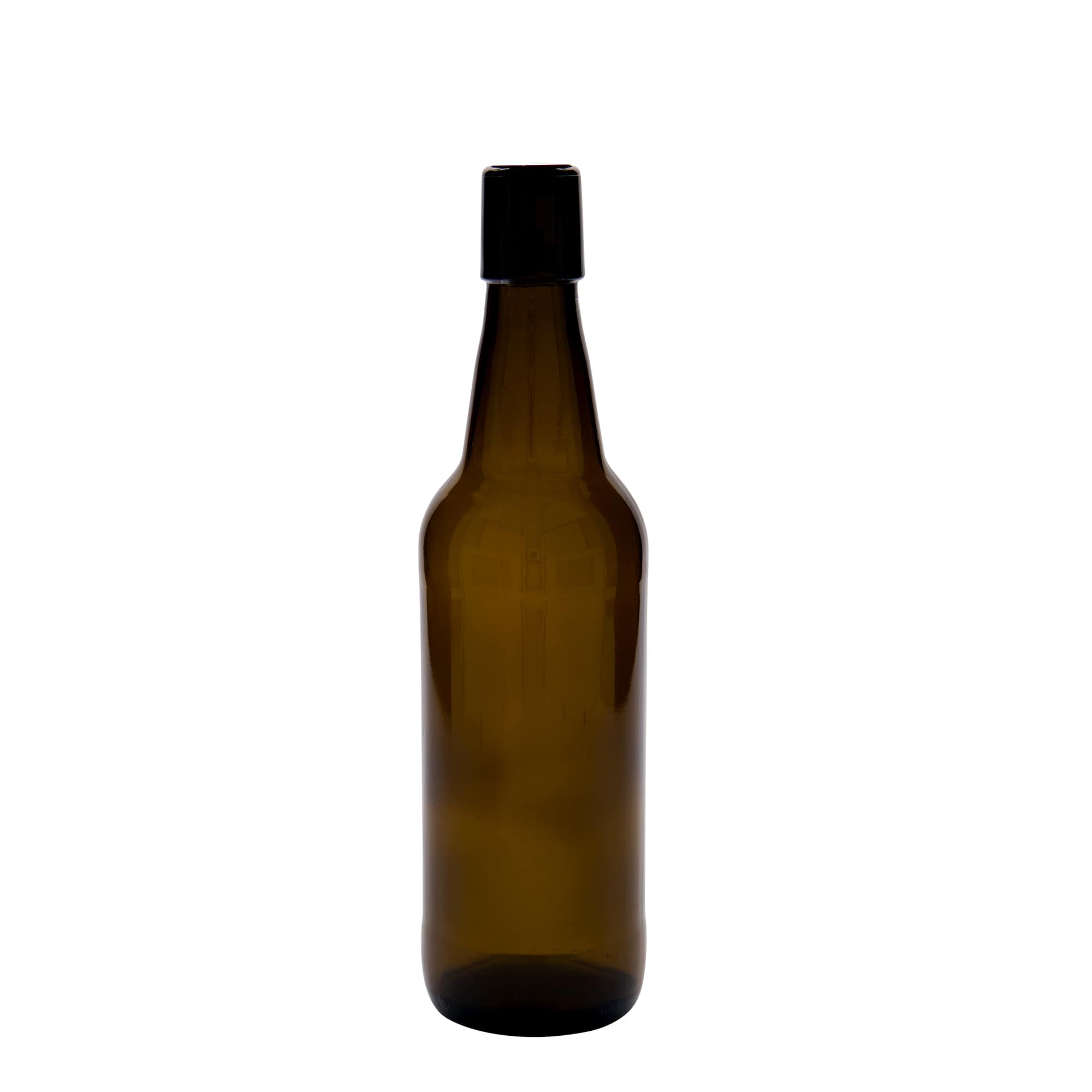 500 ml butelka piwa, szkło, brązowa, szyjka: zamknięcie na klamrę
