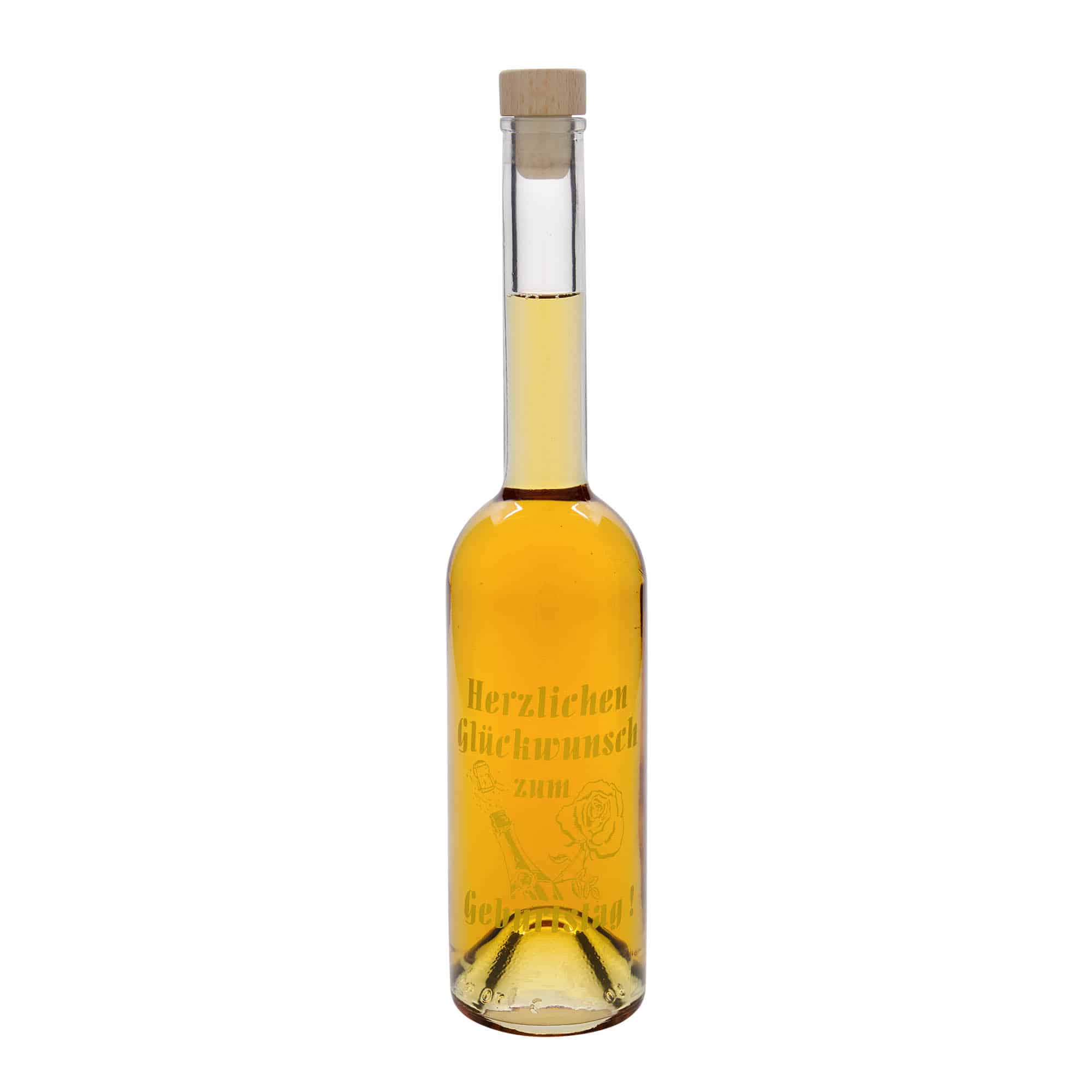 500 ml butelka szklana 'Opera', wzór: butelka urodzinowa, zamknięcie: korek