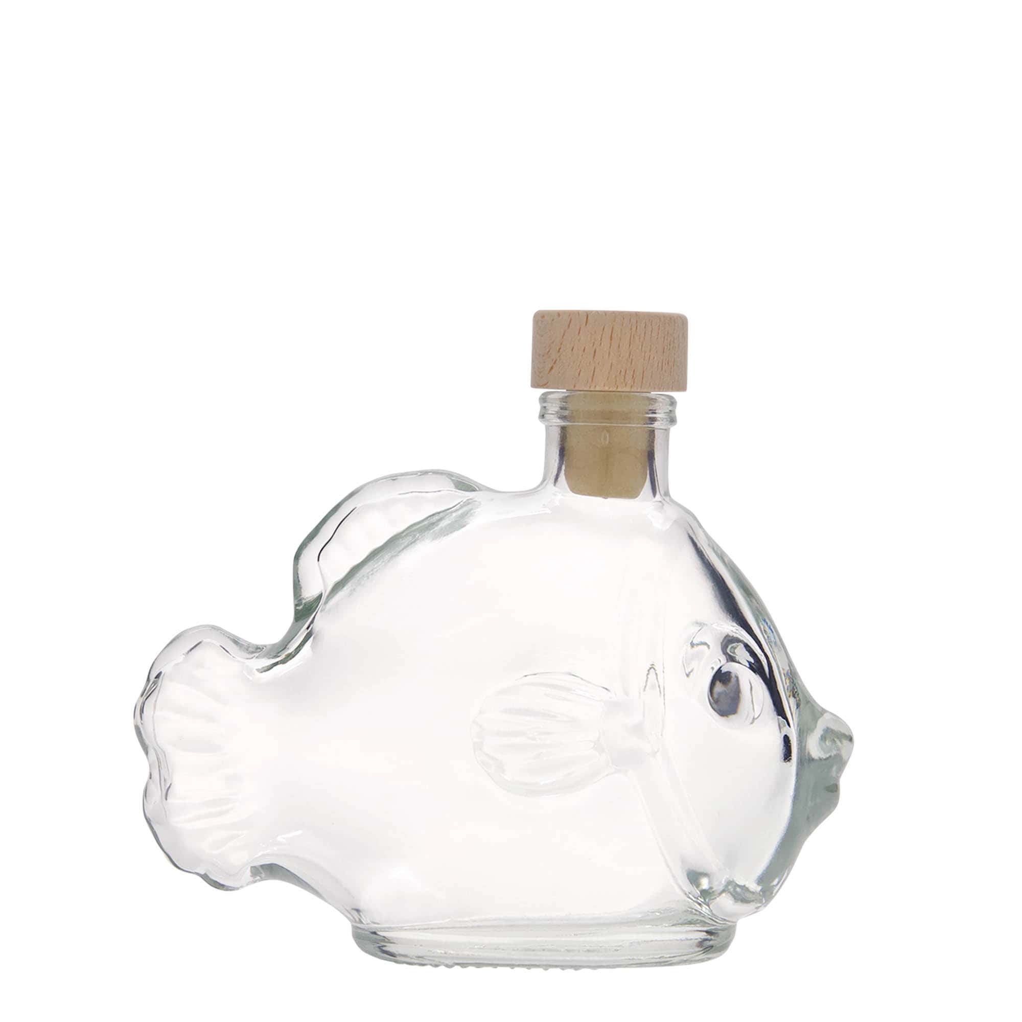 200 ml butelka szklana 'Ryba', zamknięcie: korek
