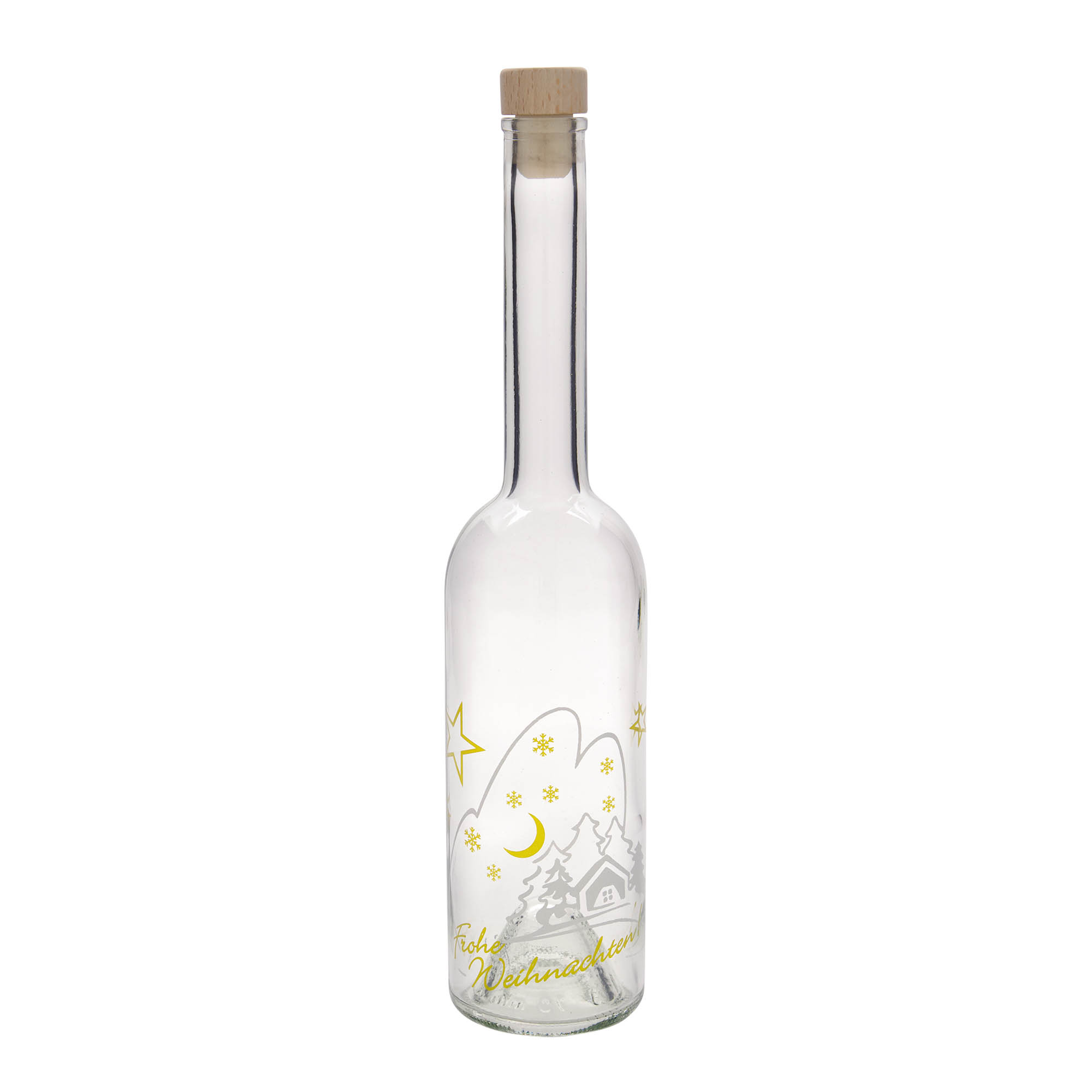 500 ml butelka szklana 'Opera', motyw: świąteczna idylla, szyjka: korek