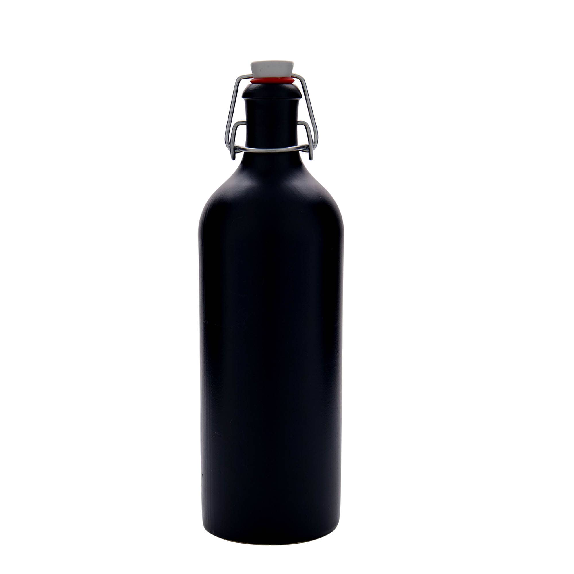 750 ml gliniany dzbanek, kamionka, kolor czarny, zamknięcie: Zamknięcie pałąkowe