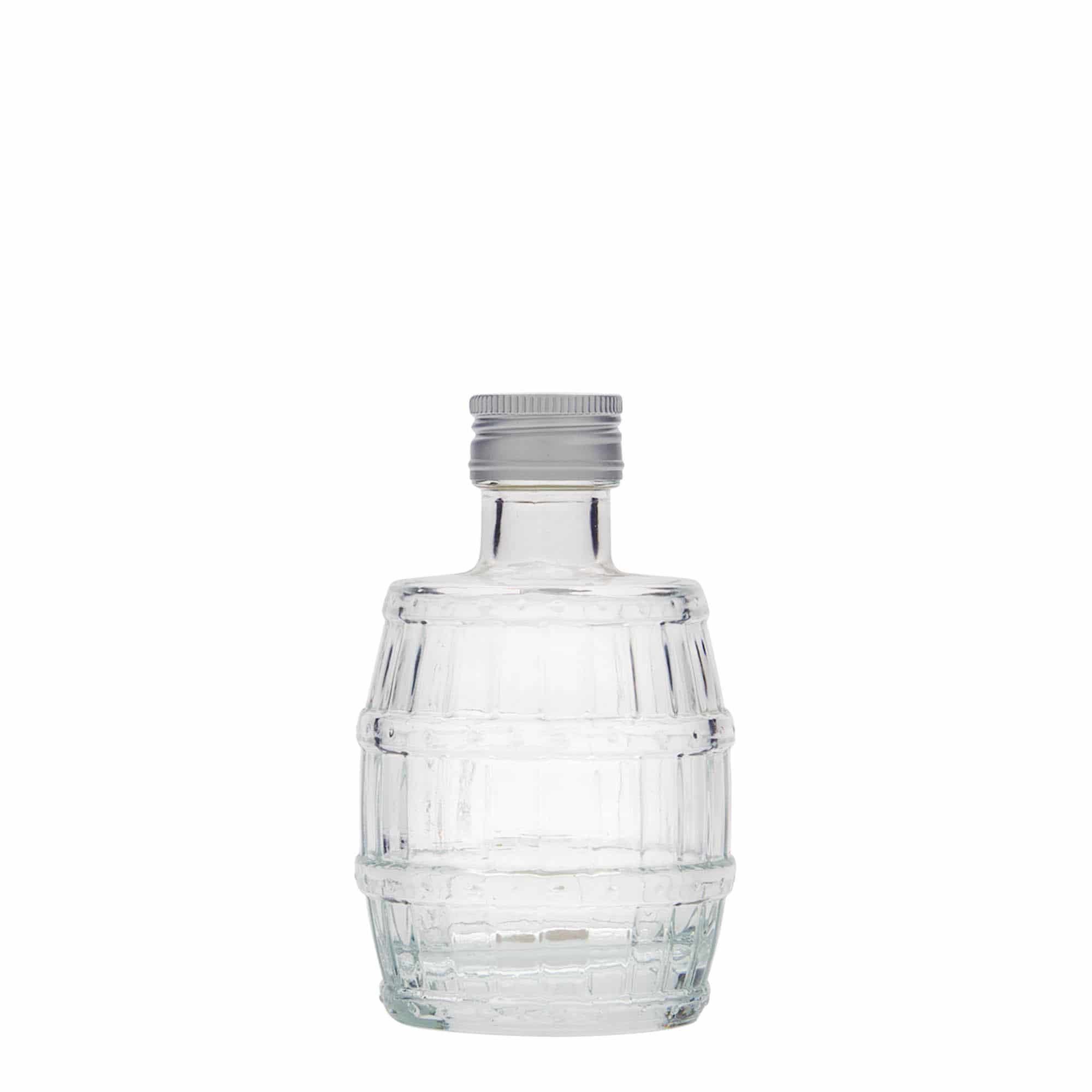 100 ml butelka szklana 'Beczka', zamknięcie: PP 24
