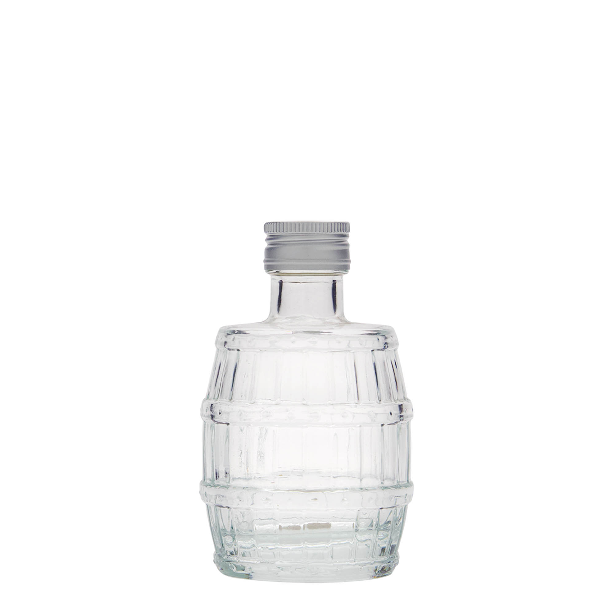 Butelka szklana 100 ml „beczka”, gwint: PP 24 Butelka szklana 100 ml „beczka”, gwint: PP 24