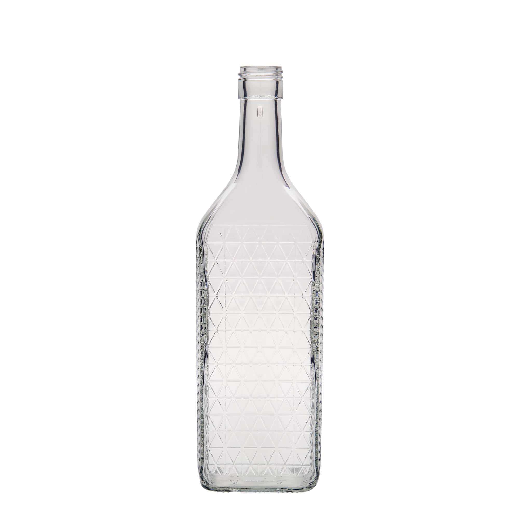 700 ml butelka szklana 'Caruso', prostokątna, wylot: PP 31,5