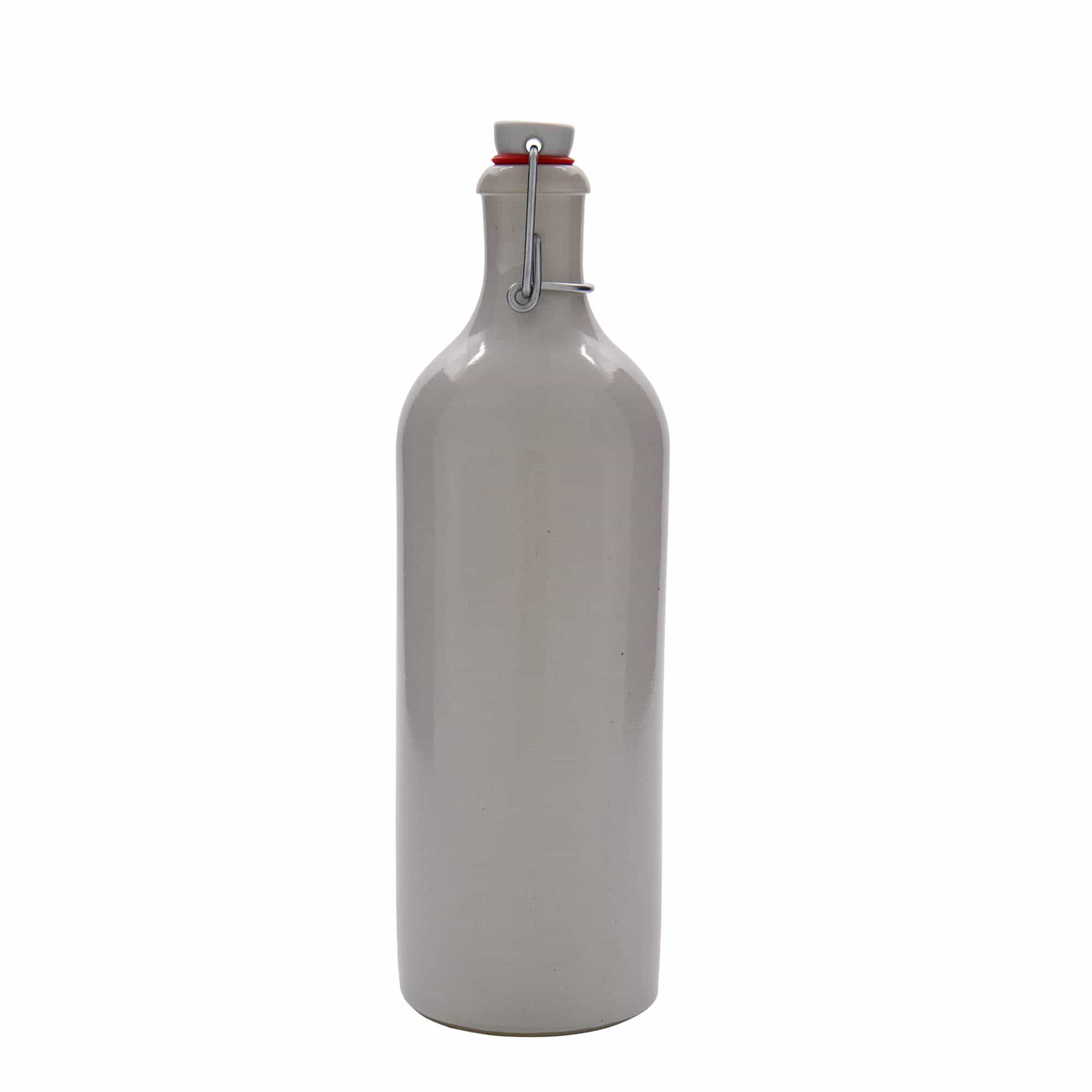 750 ml gliniany dzbanek, kamionka, kolor biały, zamknięcie: Zamknięcie pałąkowe