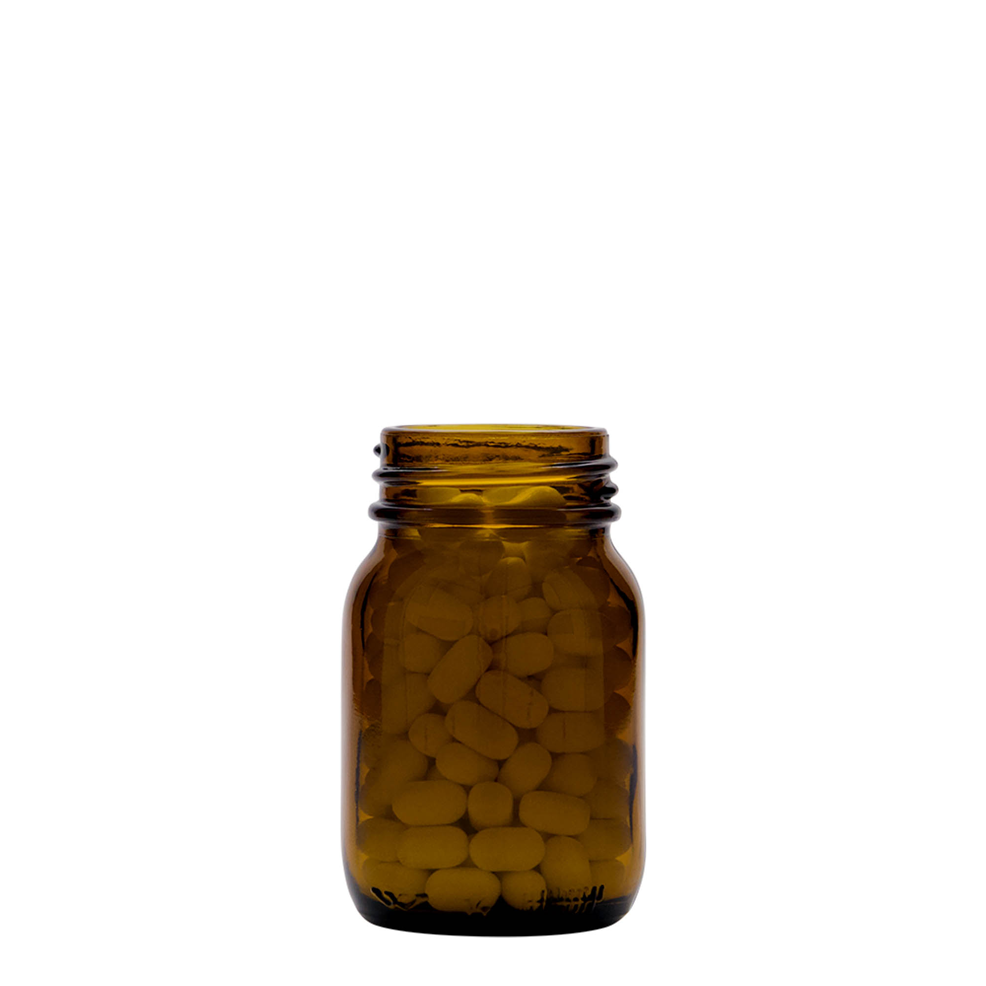 75 ml słoik z szeroką szyjką, brązowy, otwór: DIN 40 75 ml słoik z szeroką szyjką, brązowy, otwór: DIN 40