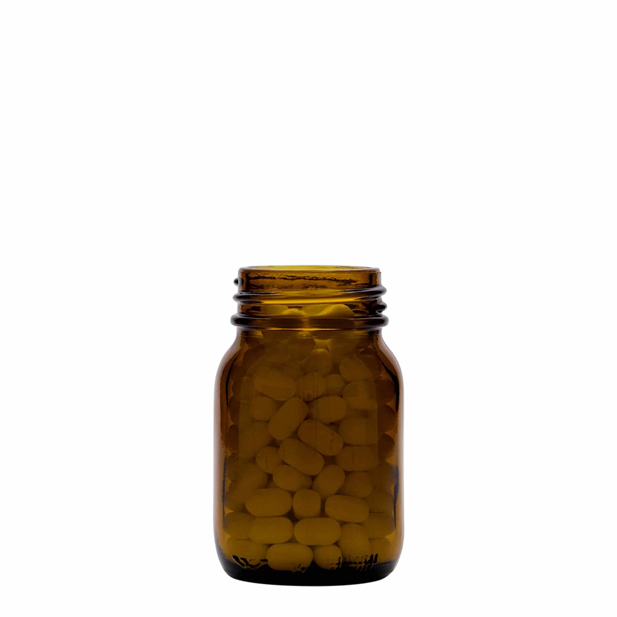 75 ml słoik z szeroką szyjką, brązowy, otwór: DIN 40