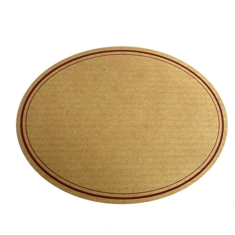Etykieta naturalna, owalna, papier, kolor czerwono-brązowy Etykieta naturalna, owalna, papier, kolor czerwono-brązowy