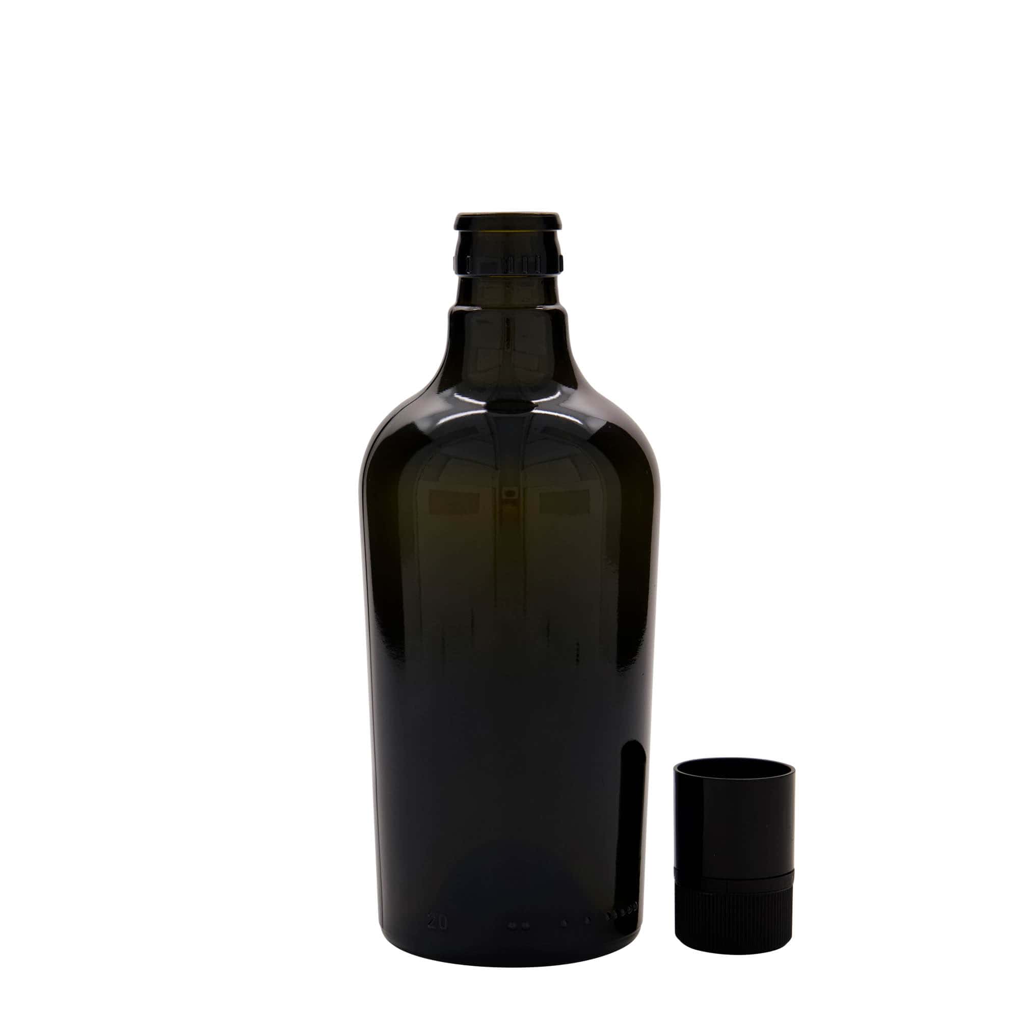 Butelka na ocet/olej 500 ml „Oleum”, szkło, antyczny zielony, wylot: DOP